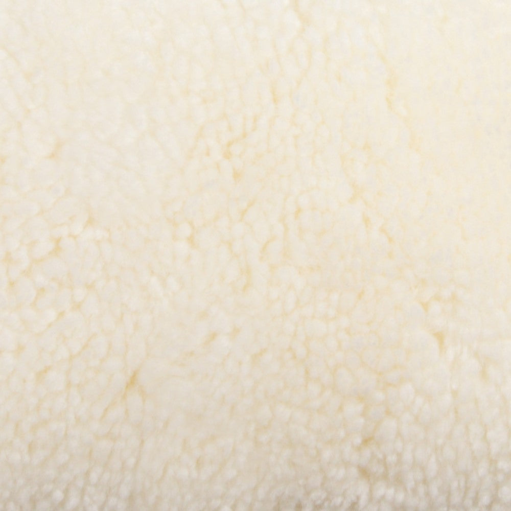 Ivory Short Pile Sheepskin Boudoir Cushion - 30x50cm