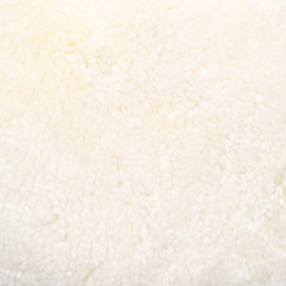 Ivory Round Short Pile Sheepskin Cushion