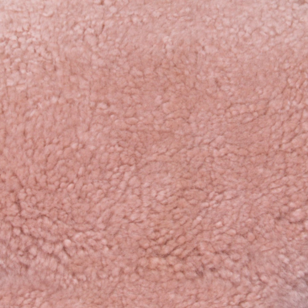 Pink Round Short Pile Sheepskin Cushion