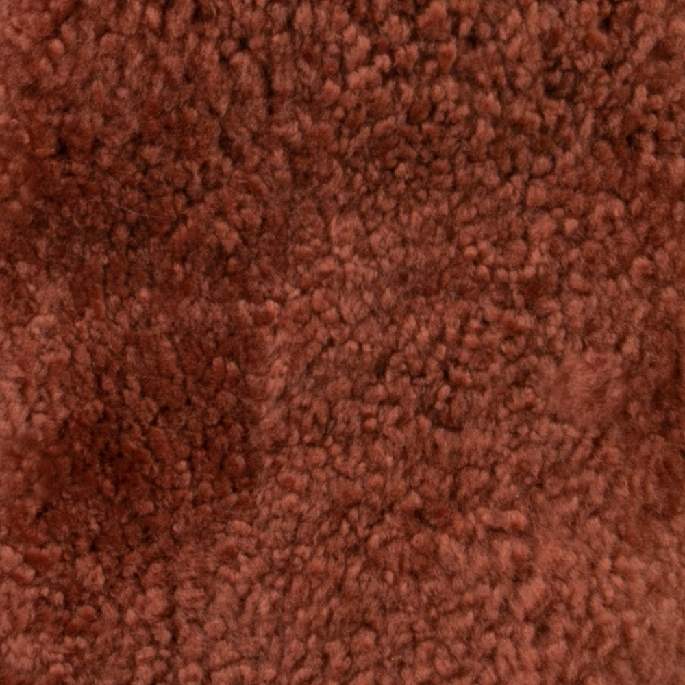 Coral Short Pile Sheepskin Pouf