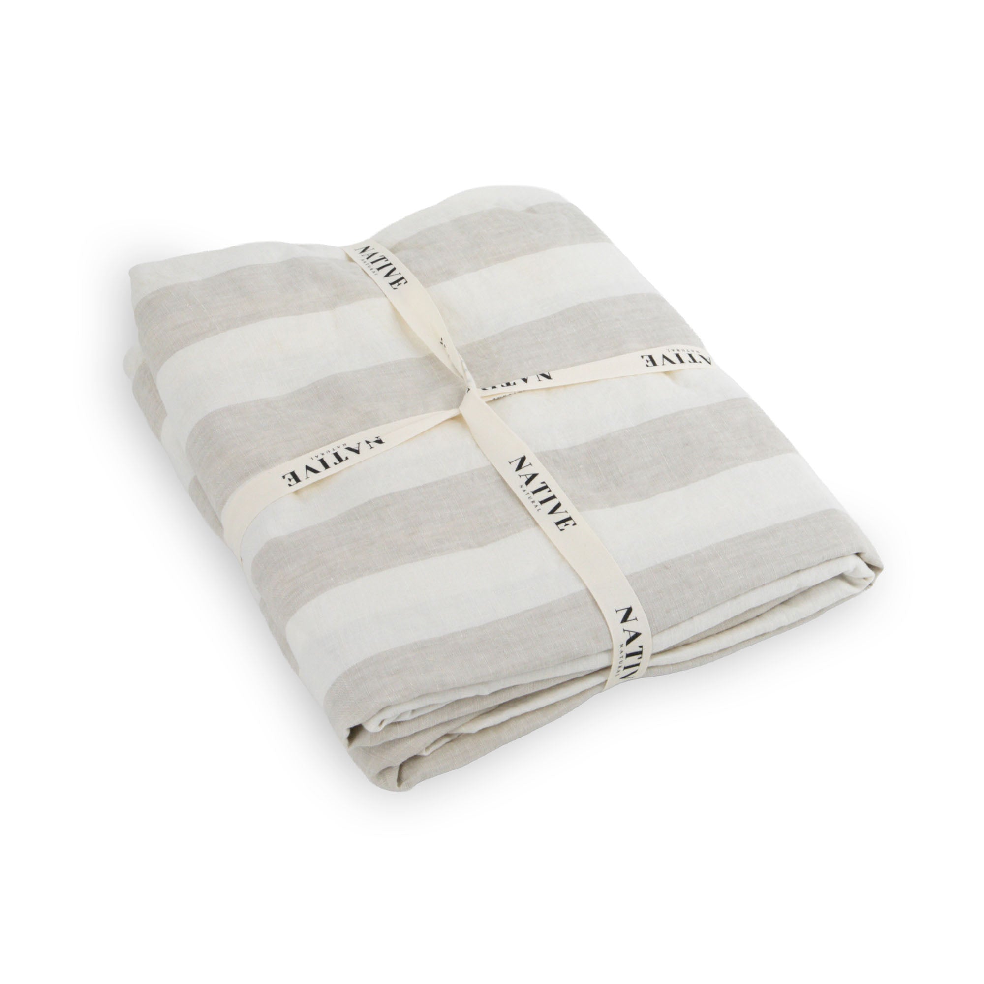 Natural Stripes 100% Linen Duvet Cover