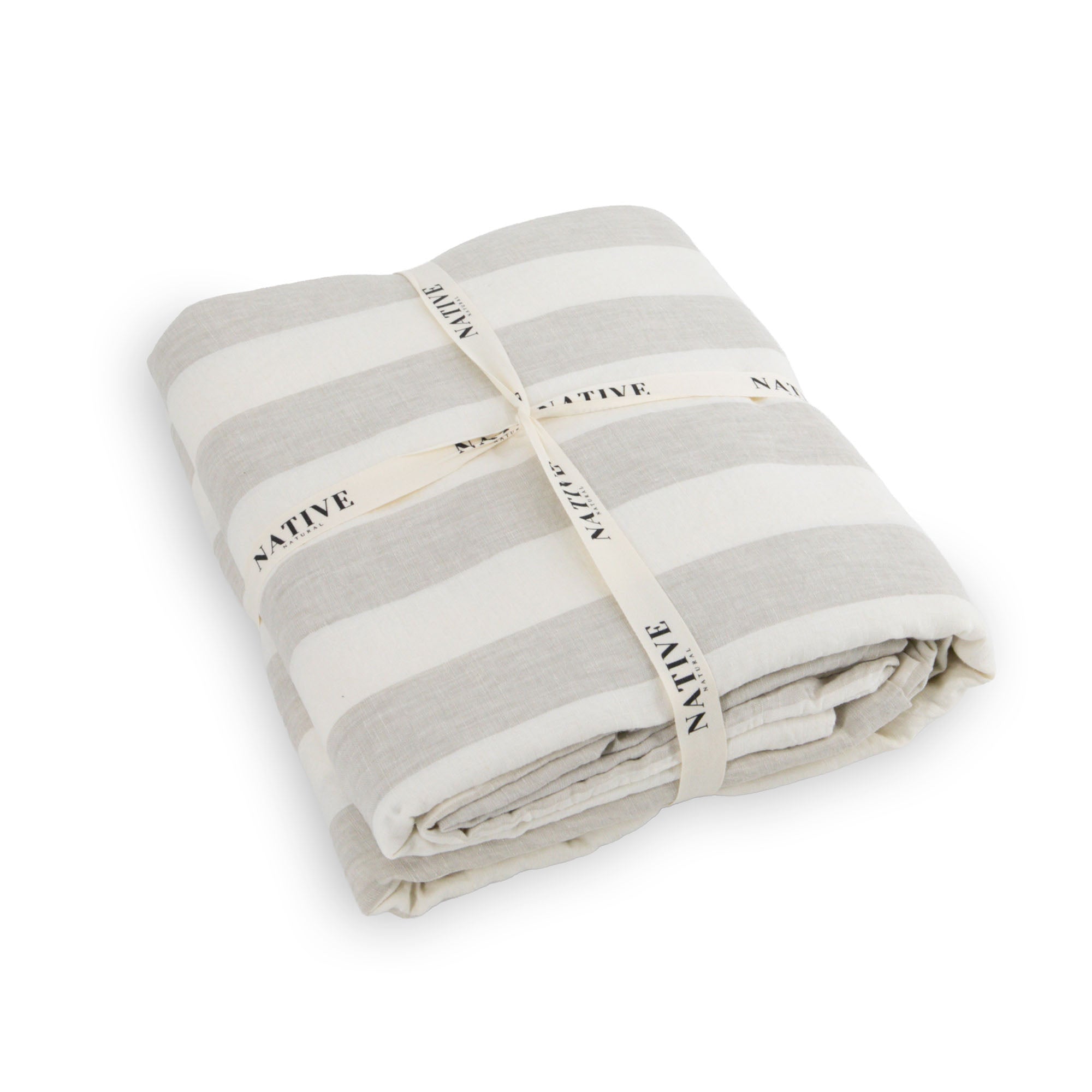 Natural Stripes 100% Linen Duvet Cover