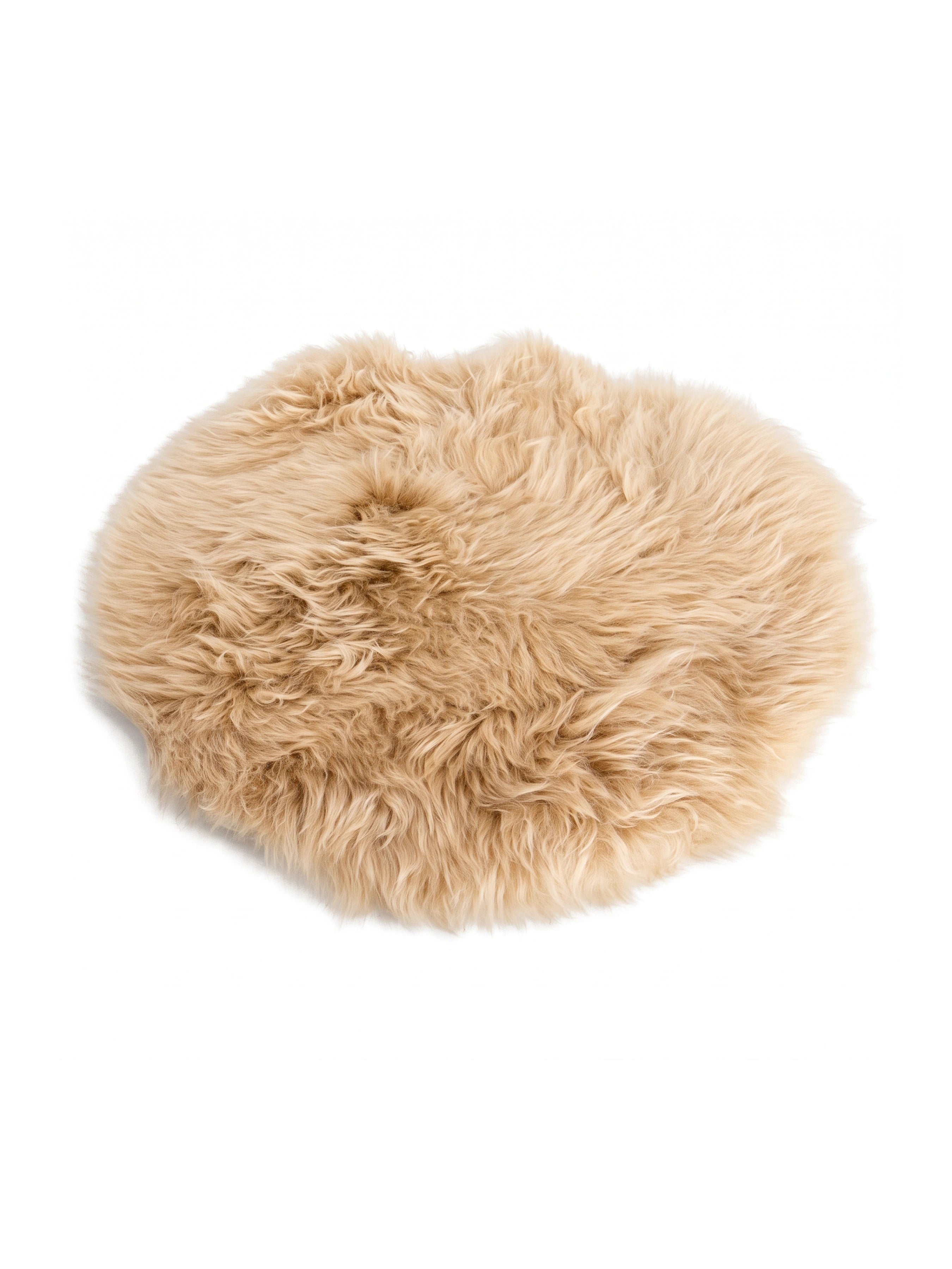 Champagne Round Sheepskin Chair Pad