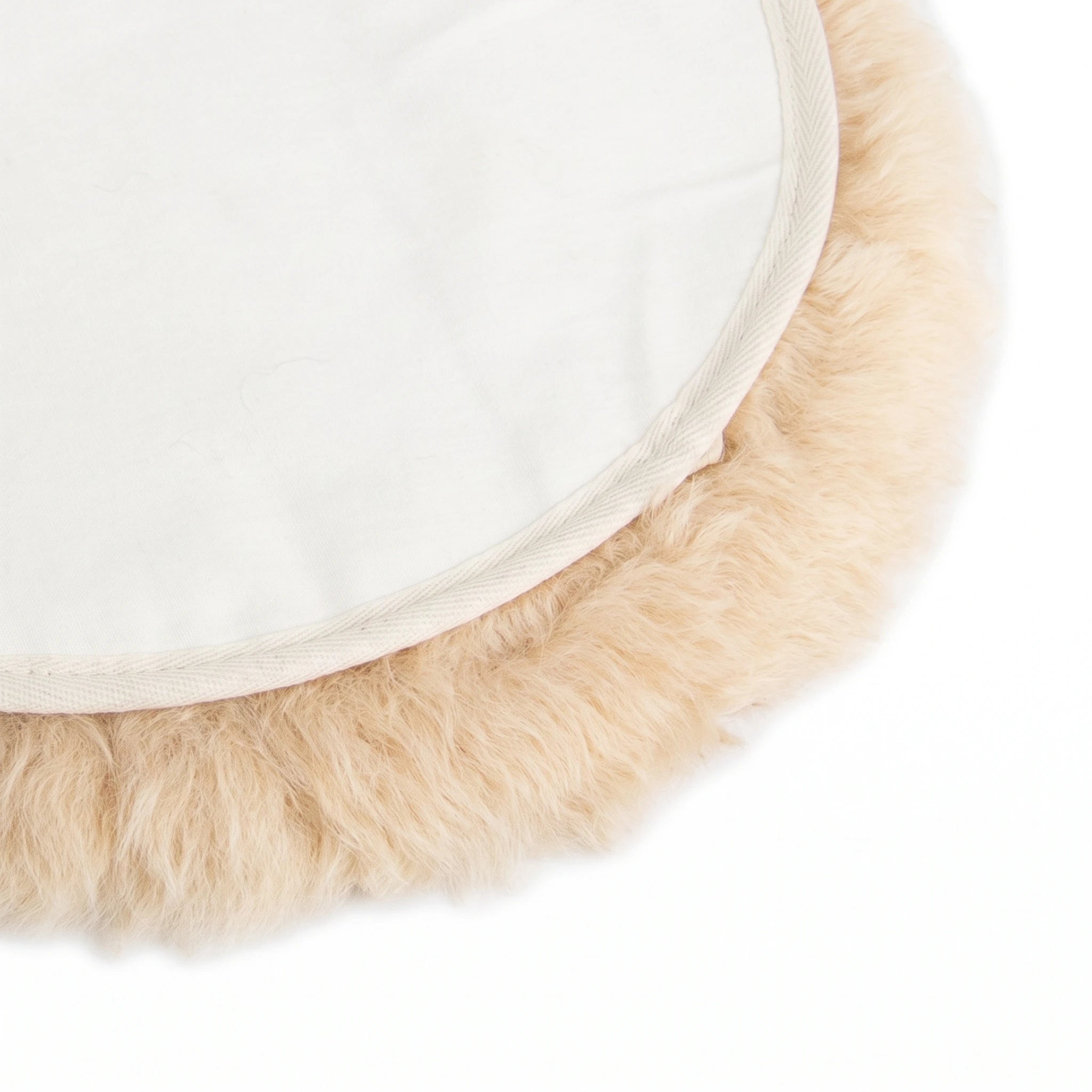 Champagne Round Sheepskin Chair Pad