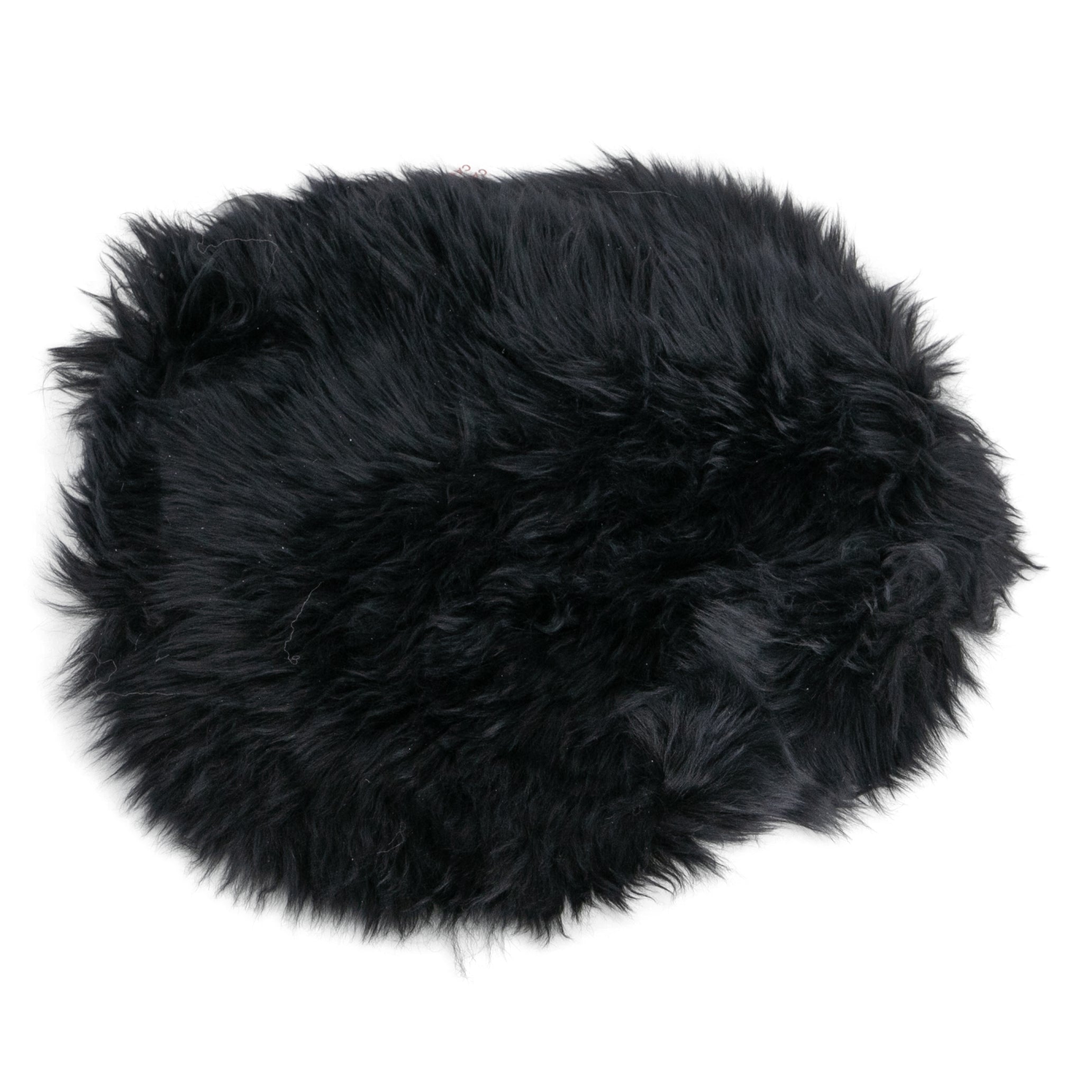 Sheepskin Chair Pad Round Black