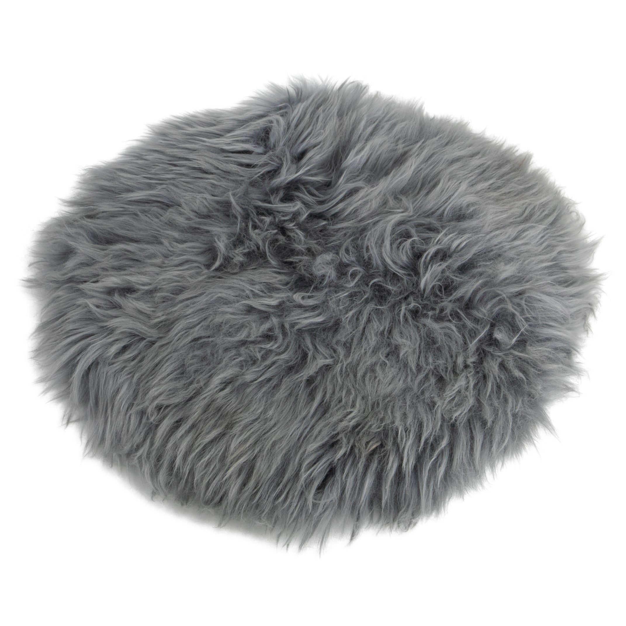 Sheepskin Chair Pad Round Grey
