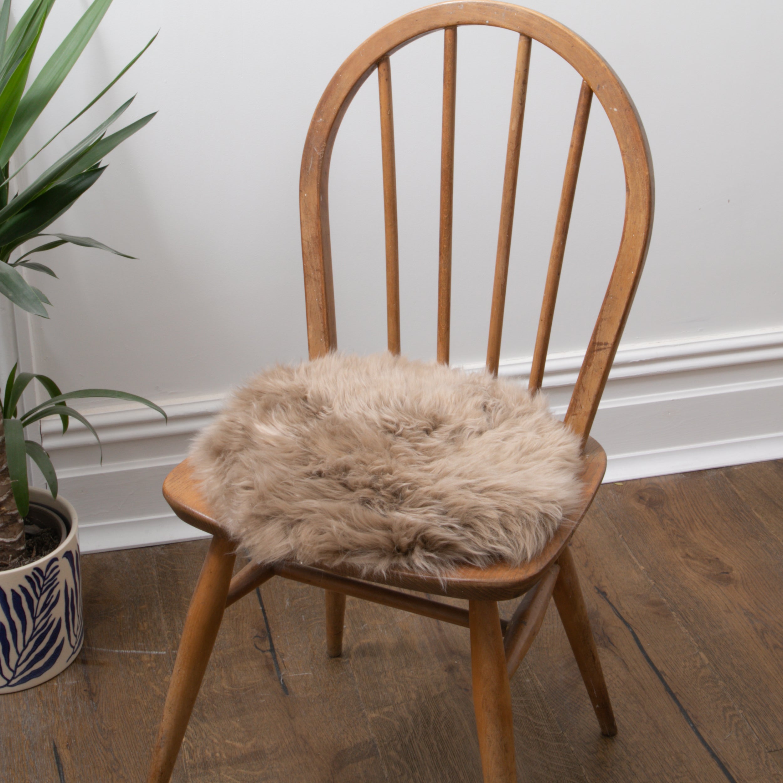 Sheepskin Chair Pad Round Light Brown