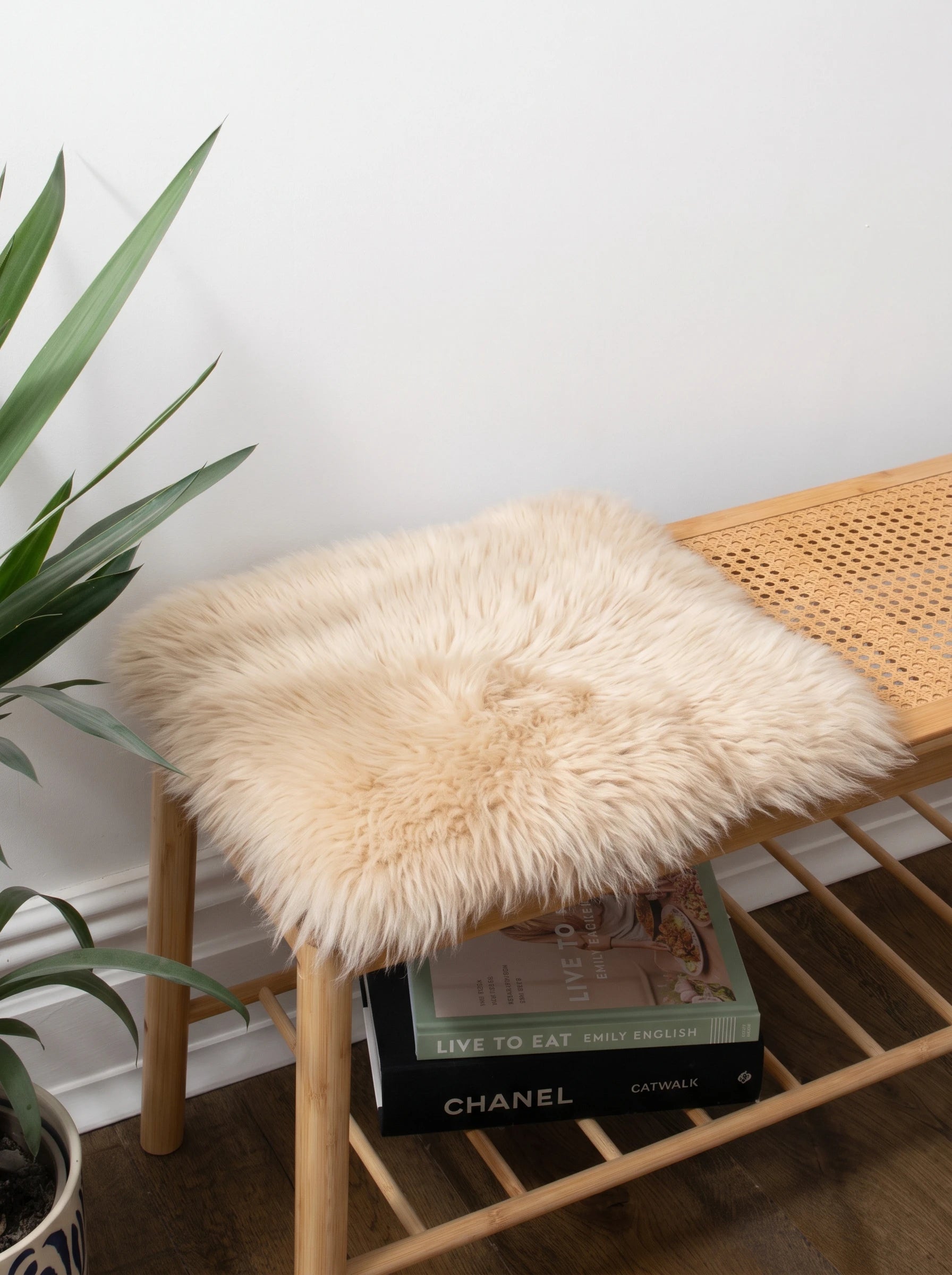 Champagne Square Sheepskin Chair Pad