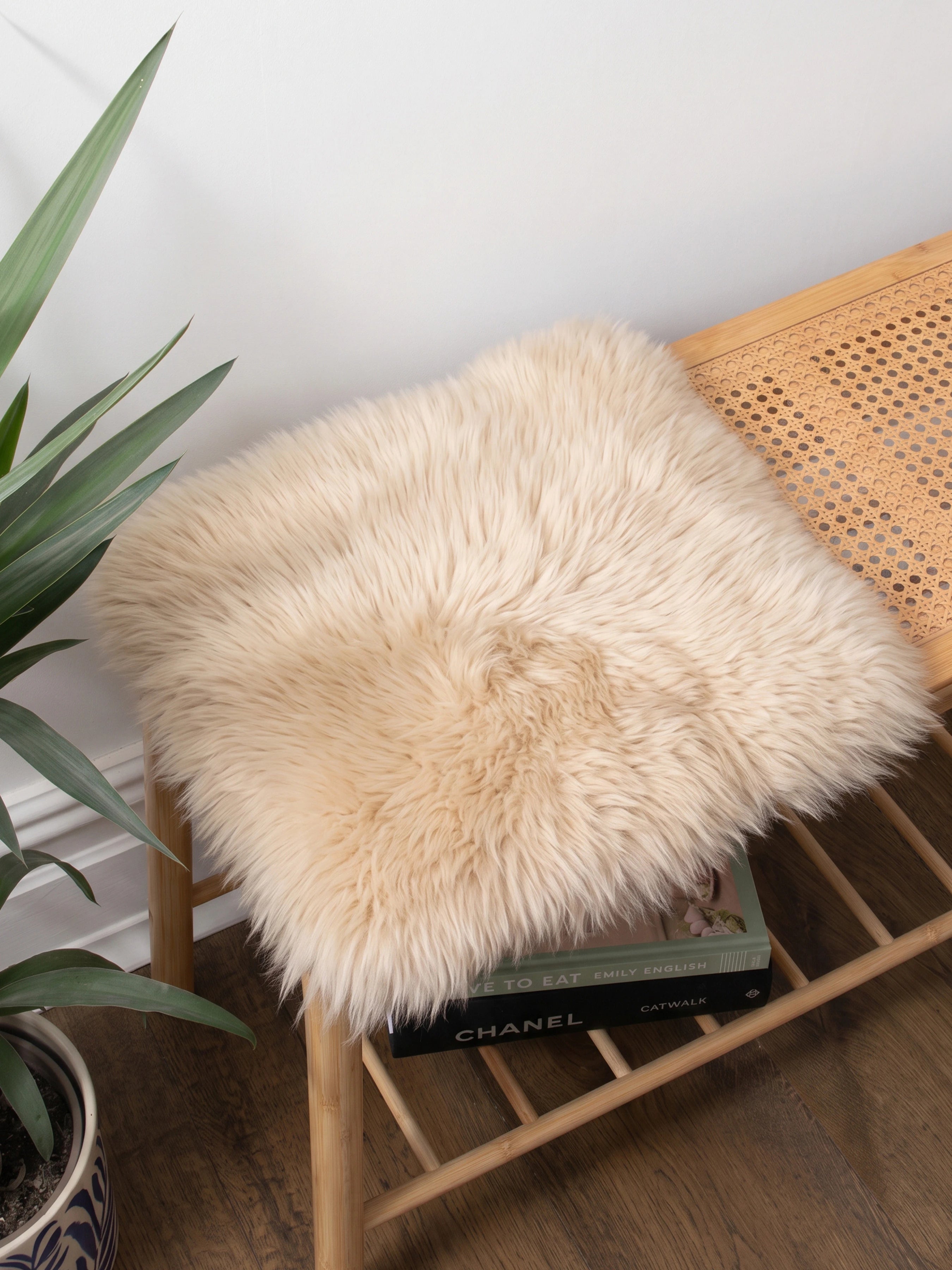 Champagne Square Sheepskin Chair Pad