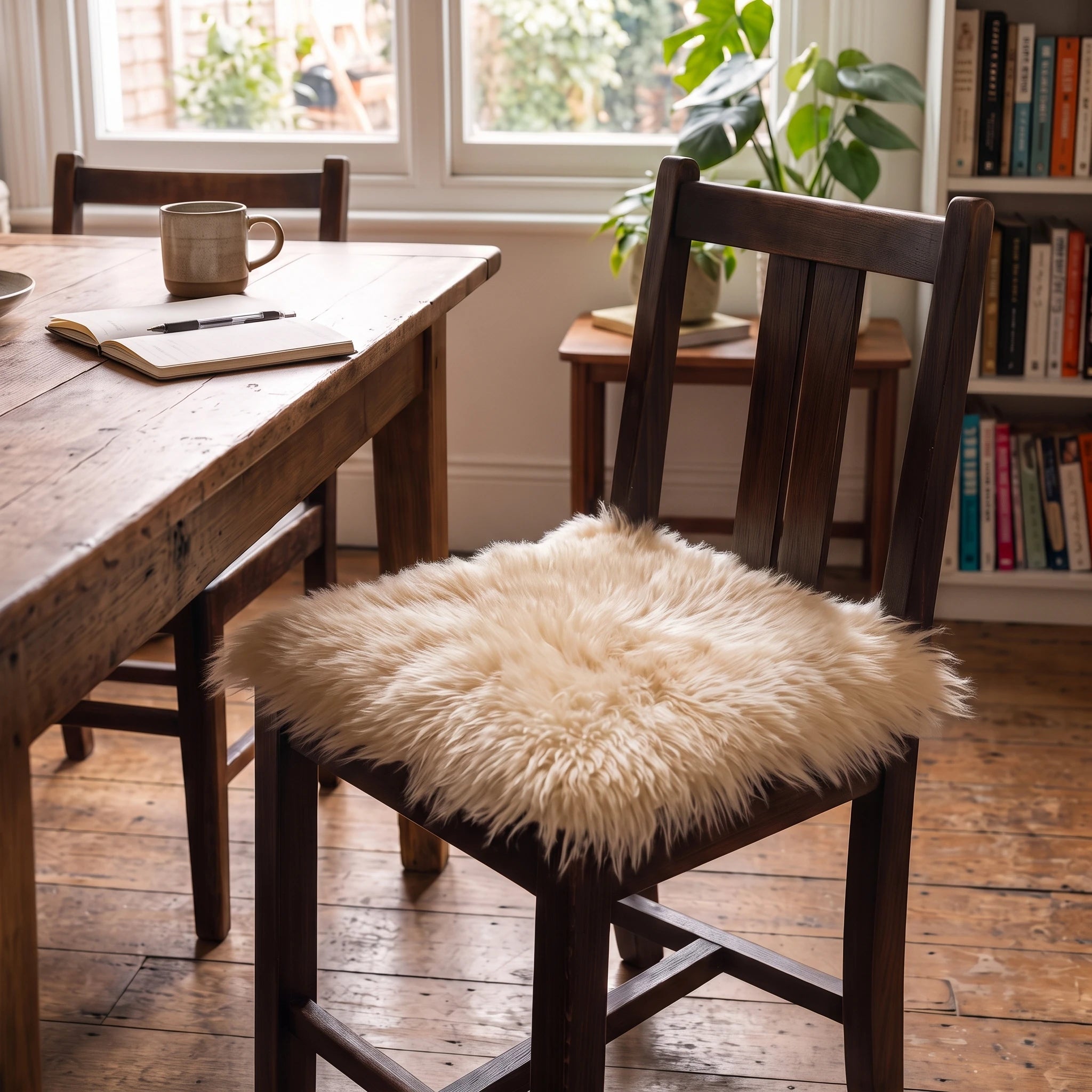 Champagne Square Sheepskin Chair Pad