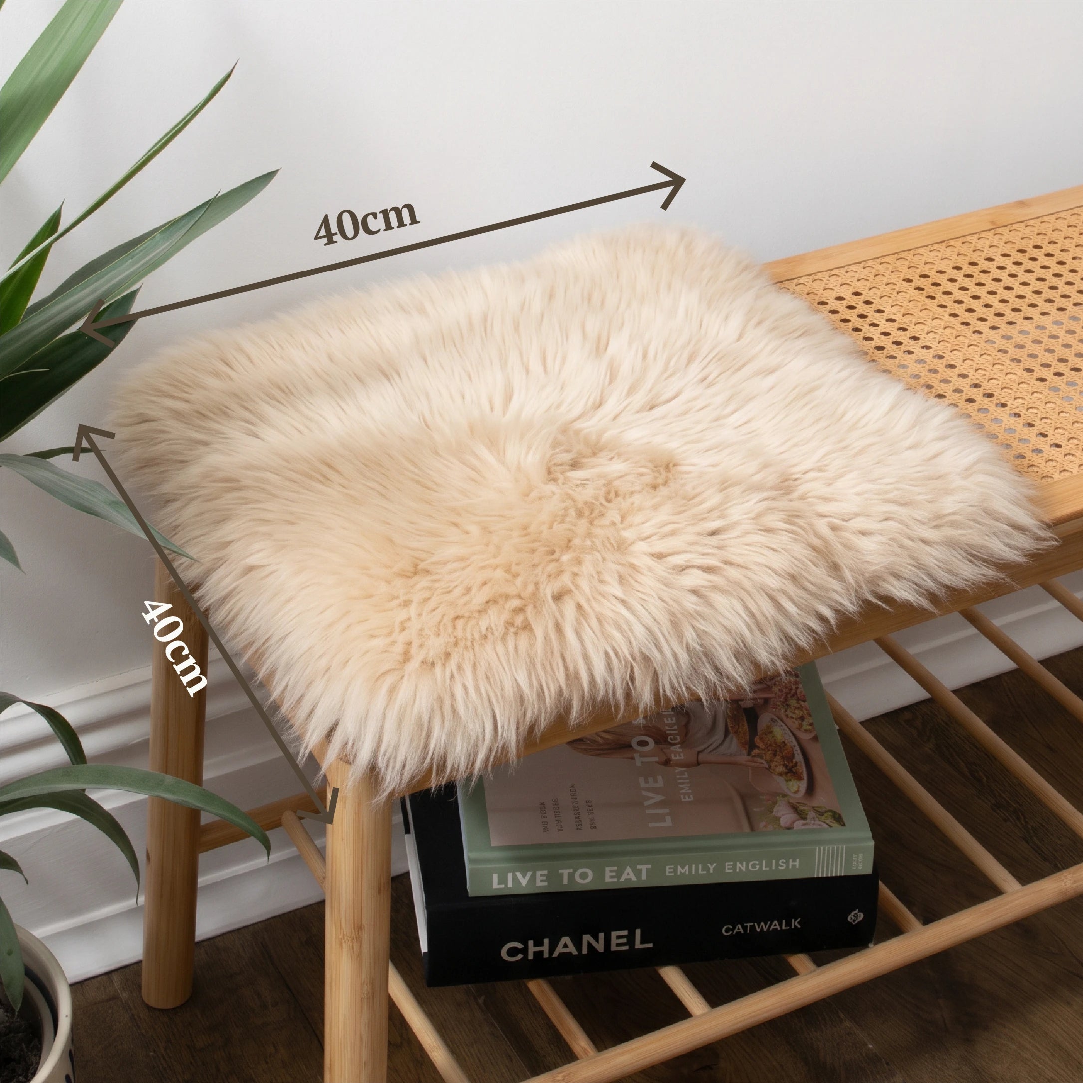 Champagne Square Sheepskin Chair Pad