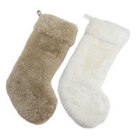 Natural White Sheepskin Christmas Stocking