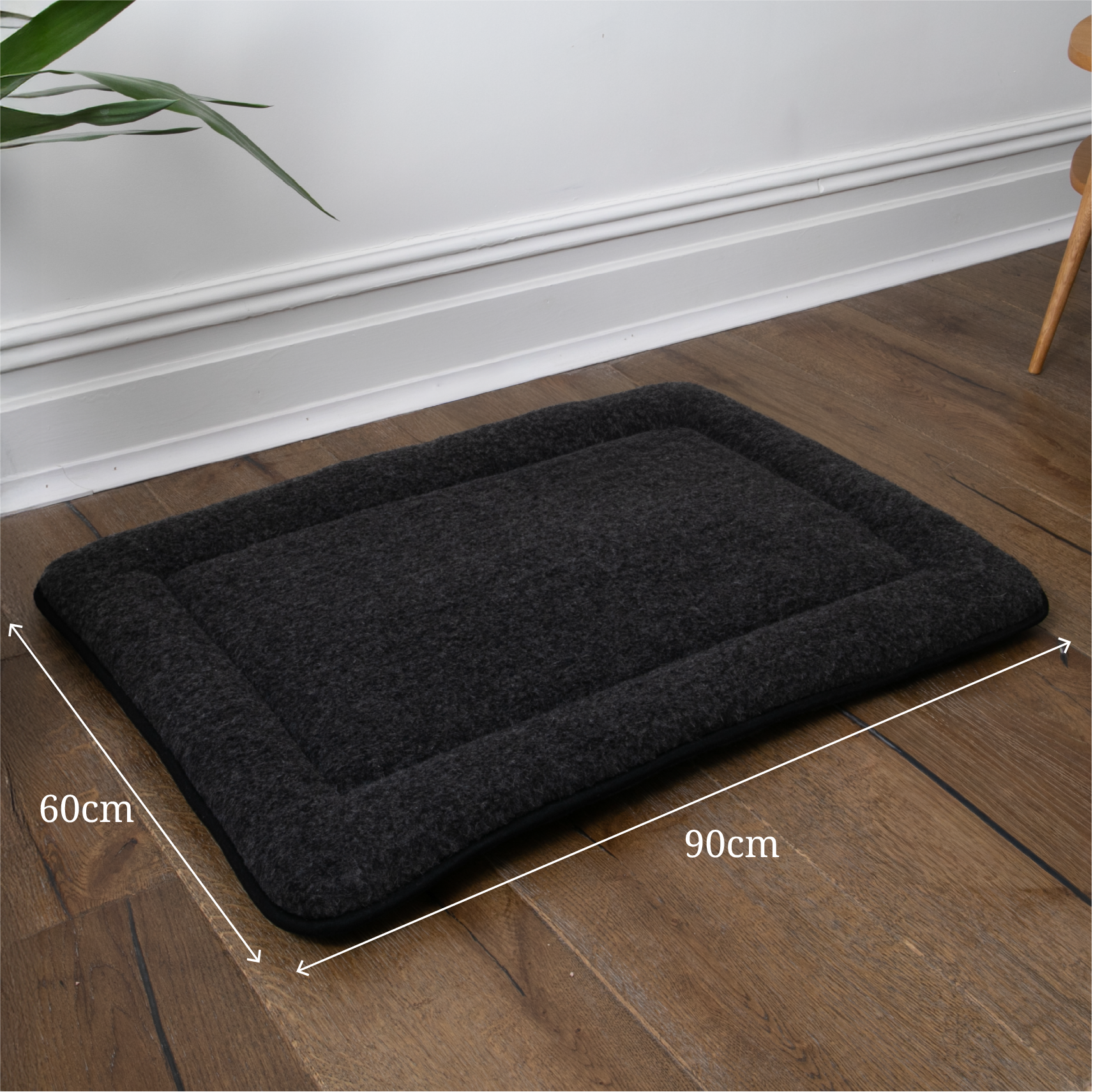 Black Wool Pet Mat