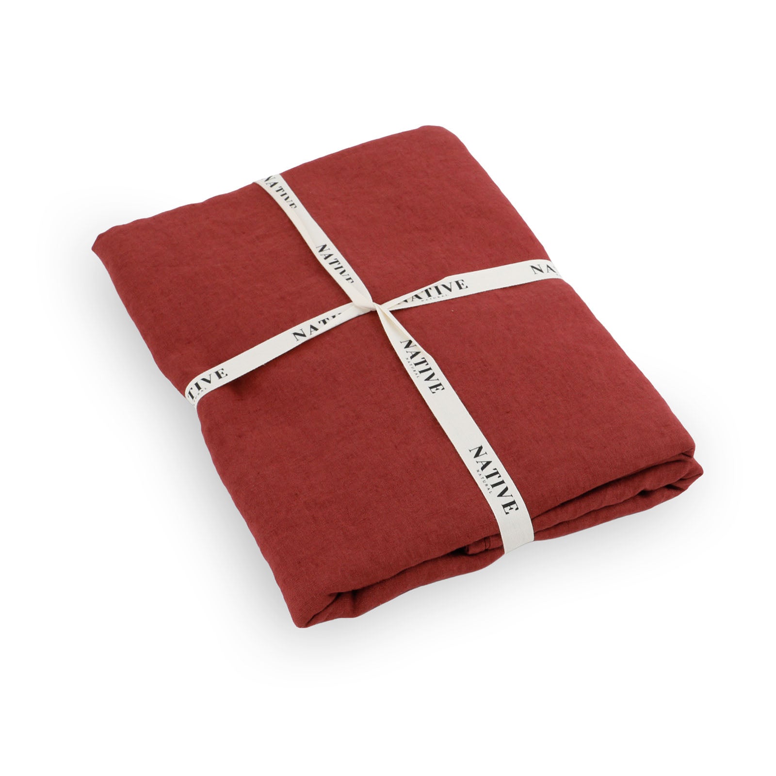 Brick Red 100% Linen Tablecloth