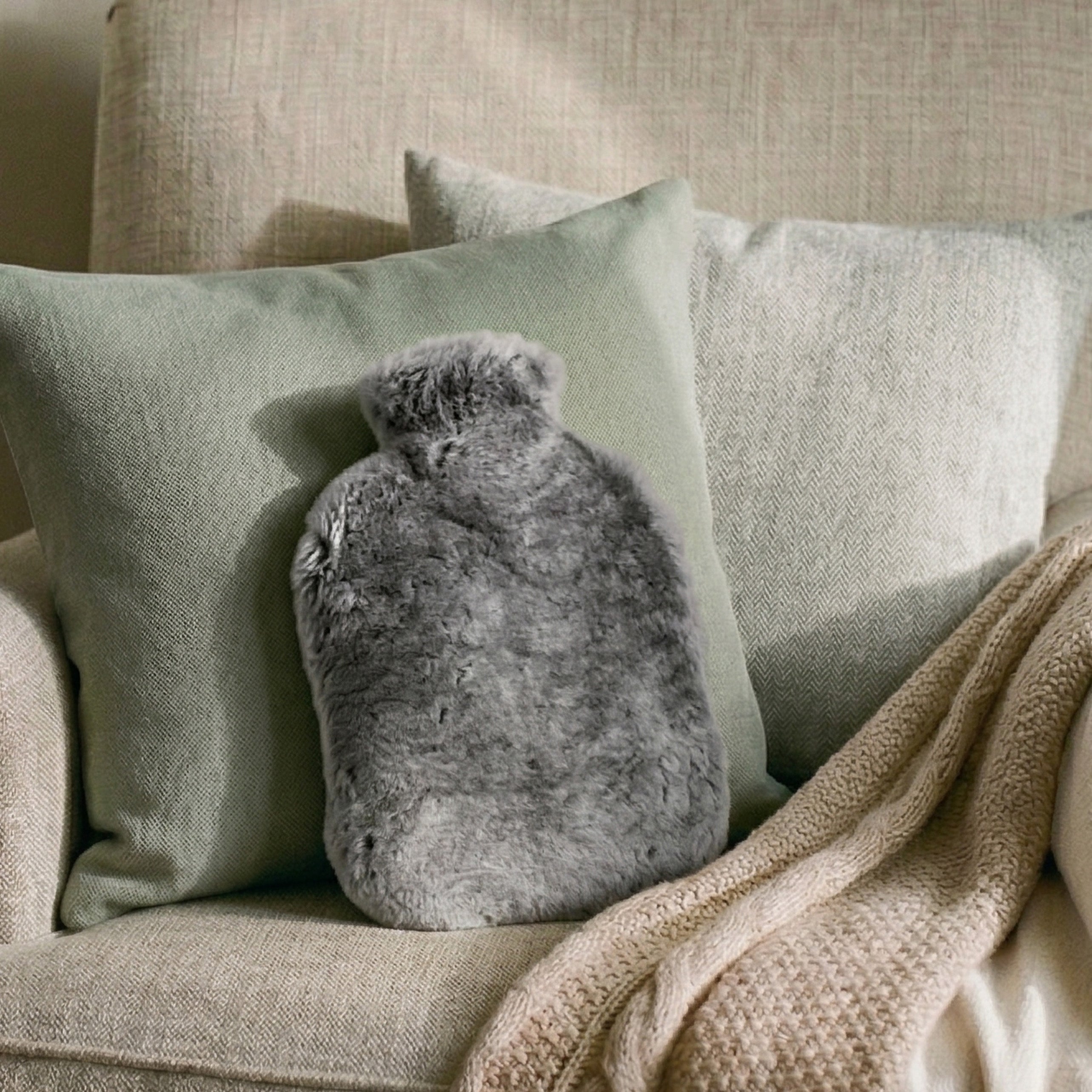Grey Sheepskin Hot Water Bottle