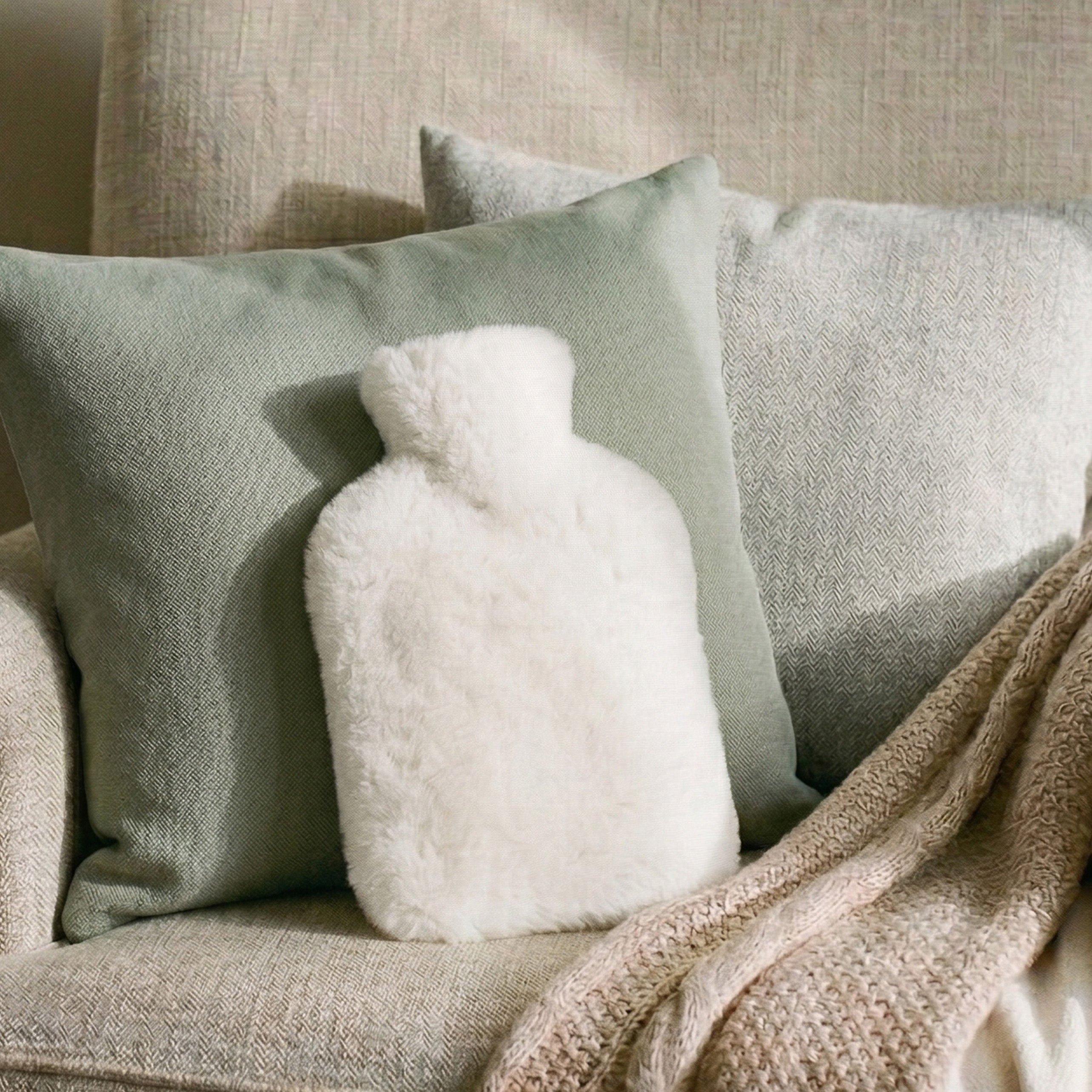 Natural White Sheepskin Hot Water Bottle
