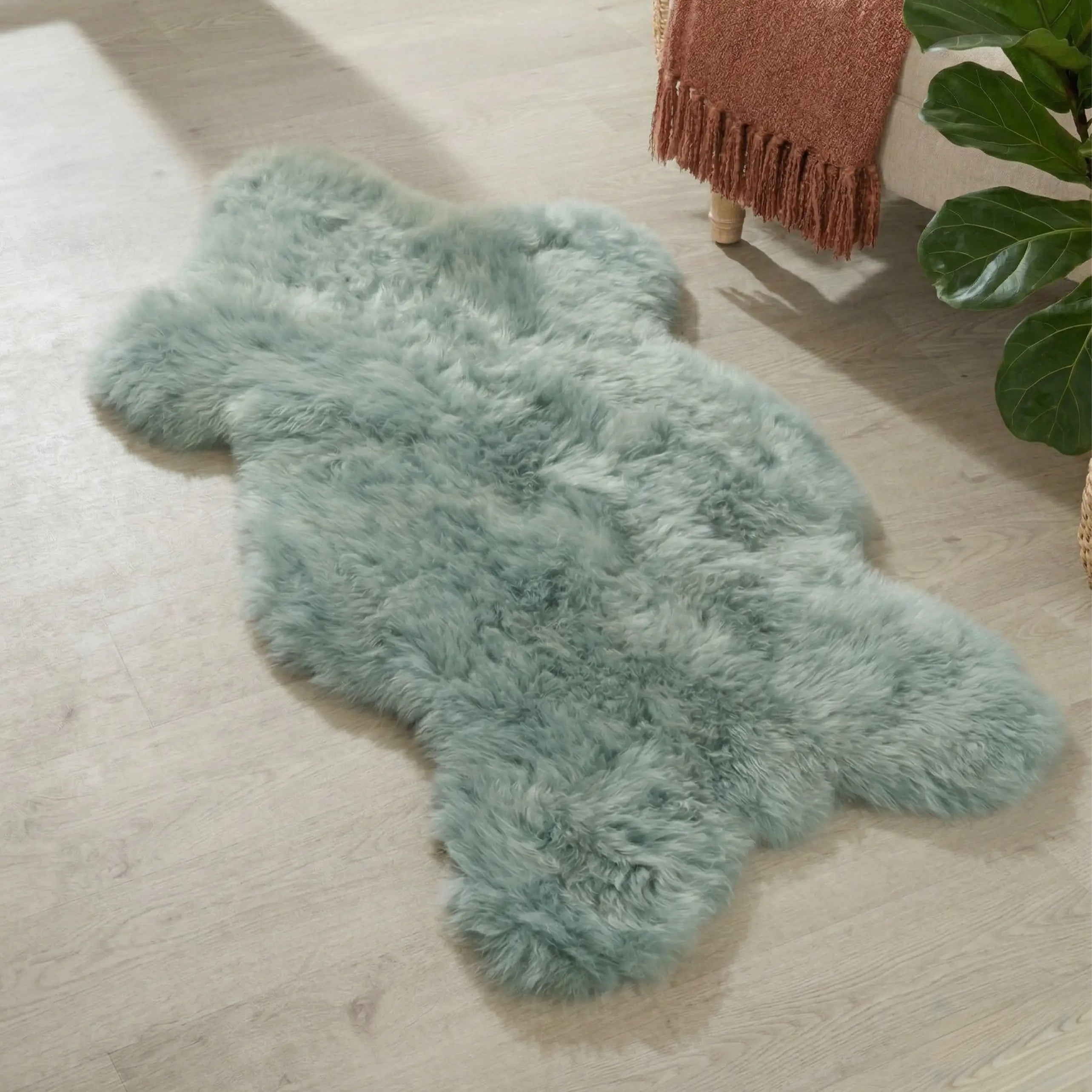 Mint Green British Sheepskin Rug
