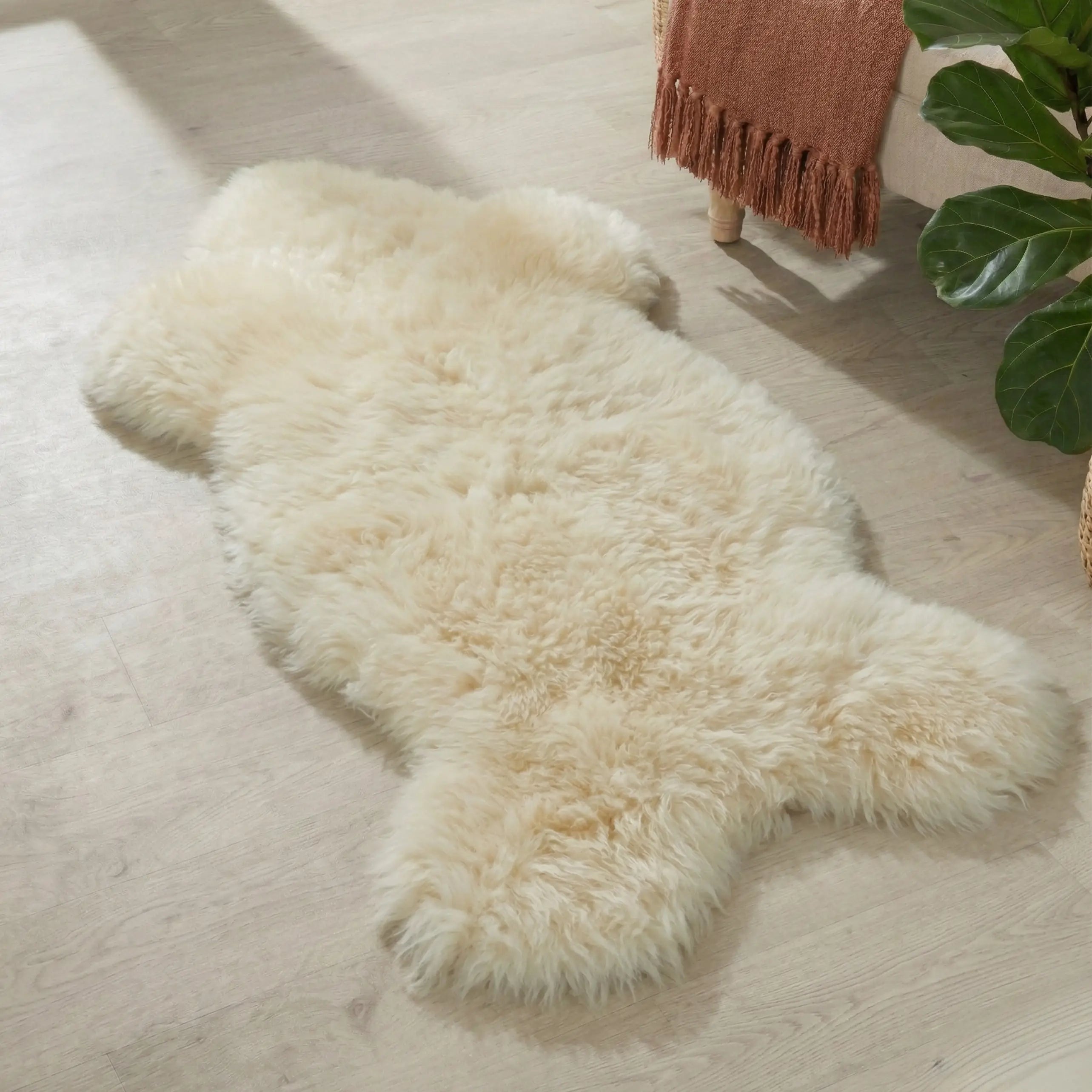 Ivory White British Sheepskin Rug