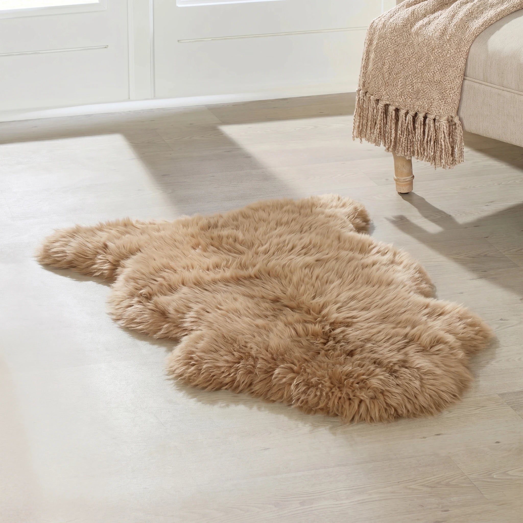 Premium Light Brown Sheepskin Rug