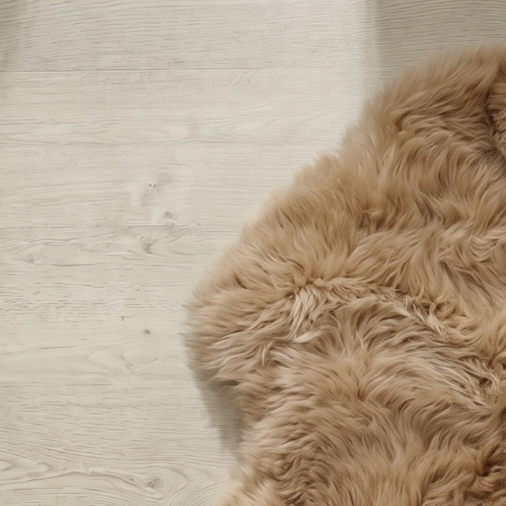 Quad Light Brown Sheepskin Rug