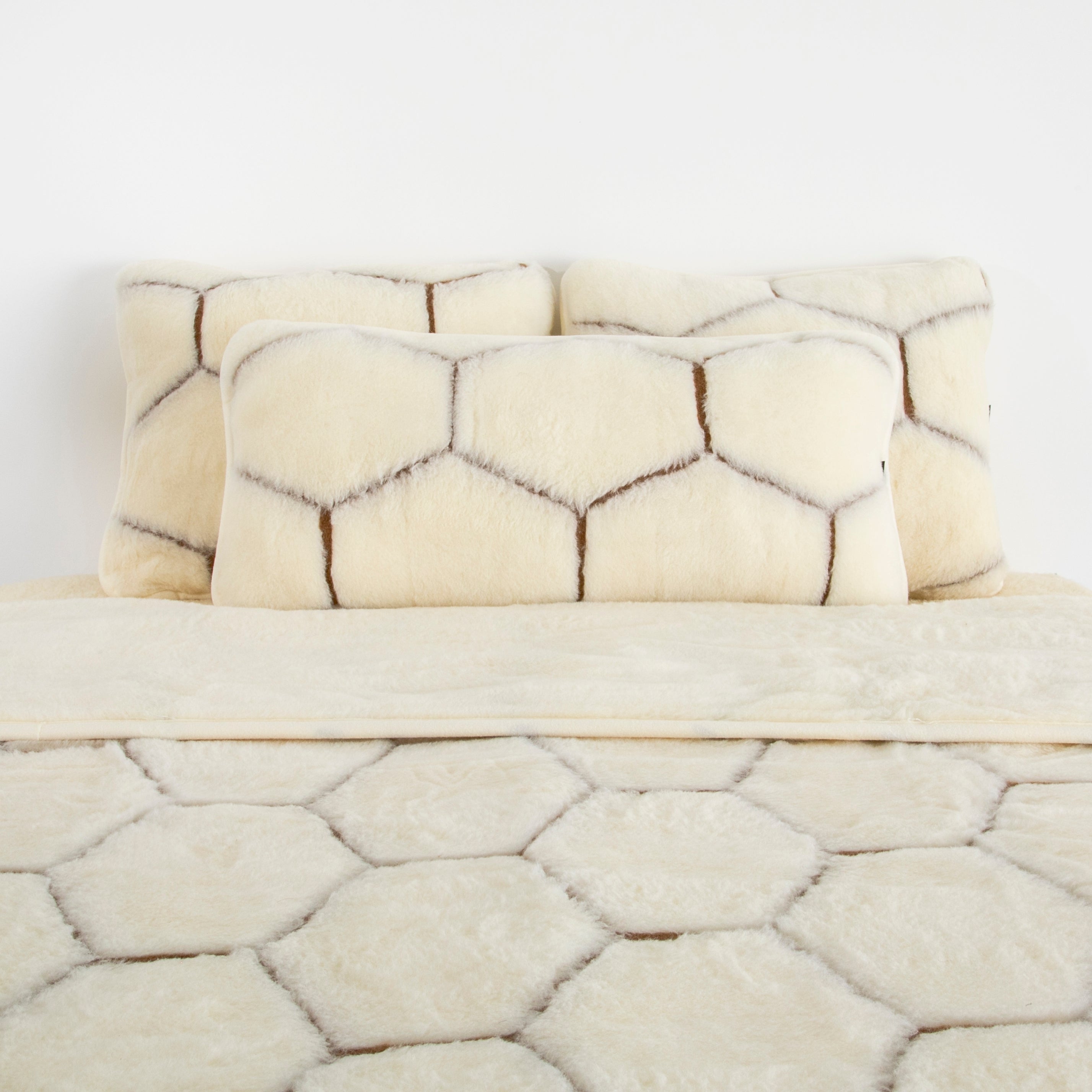 Cashmere Wool Quilt - Natural Hex