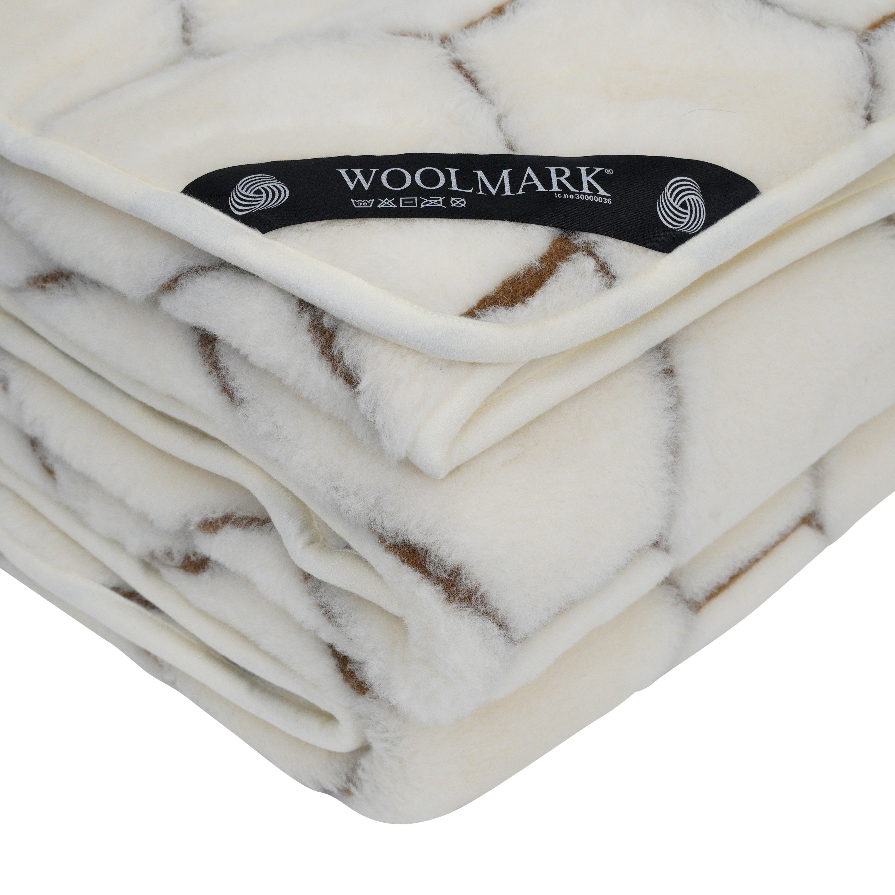 Cashmere Wool Quilt - Natural Hex