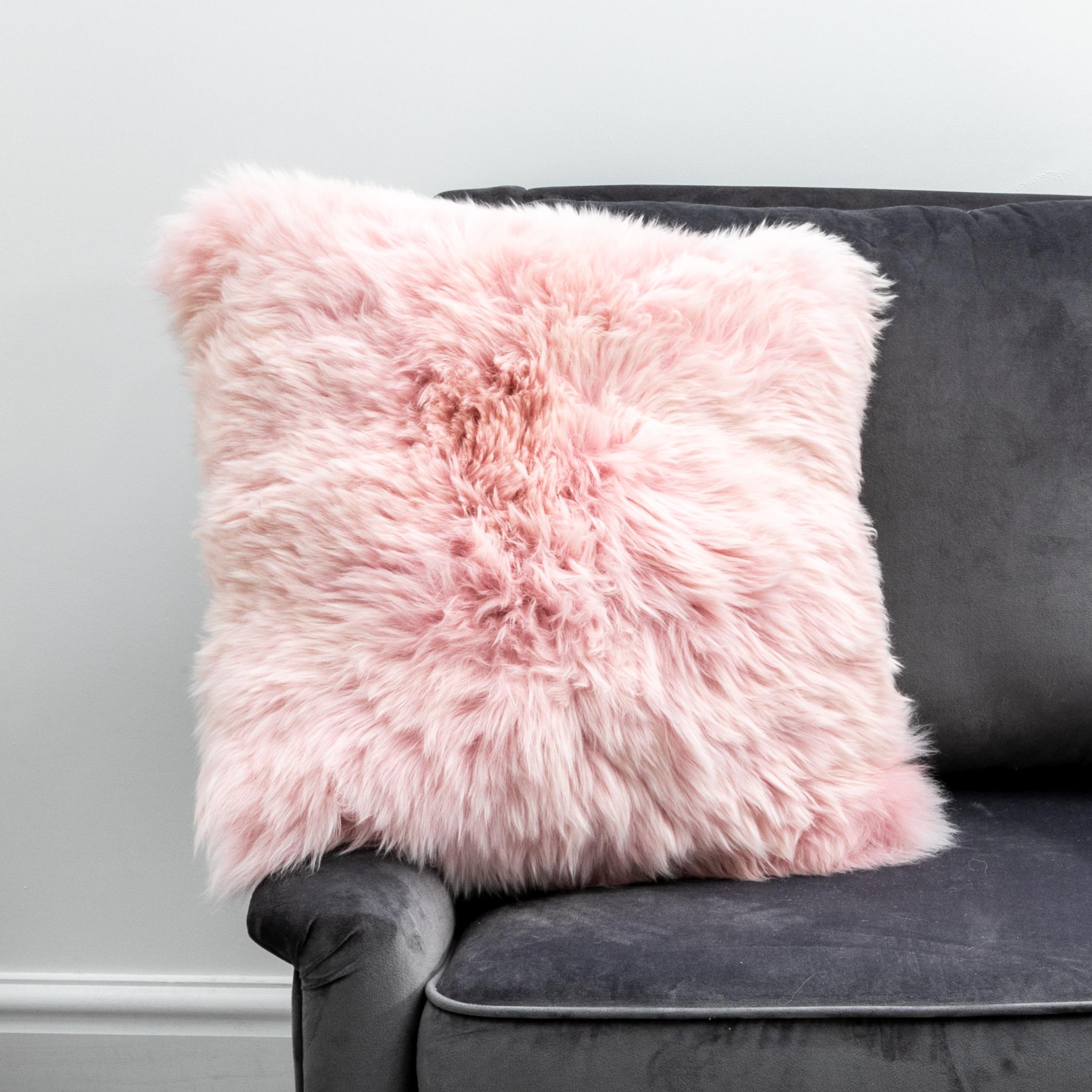 Blush Pink Sheepskin Cushion