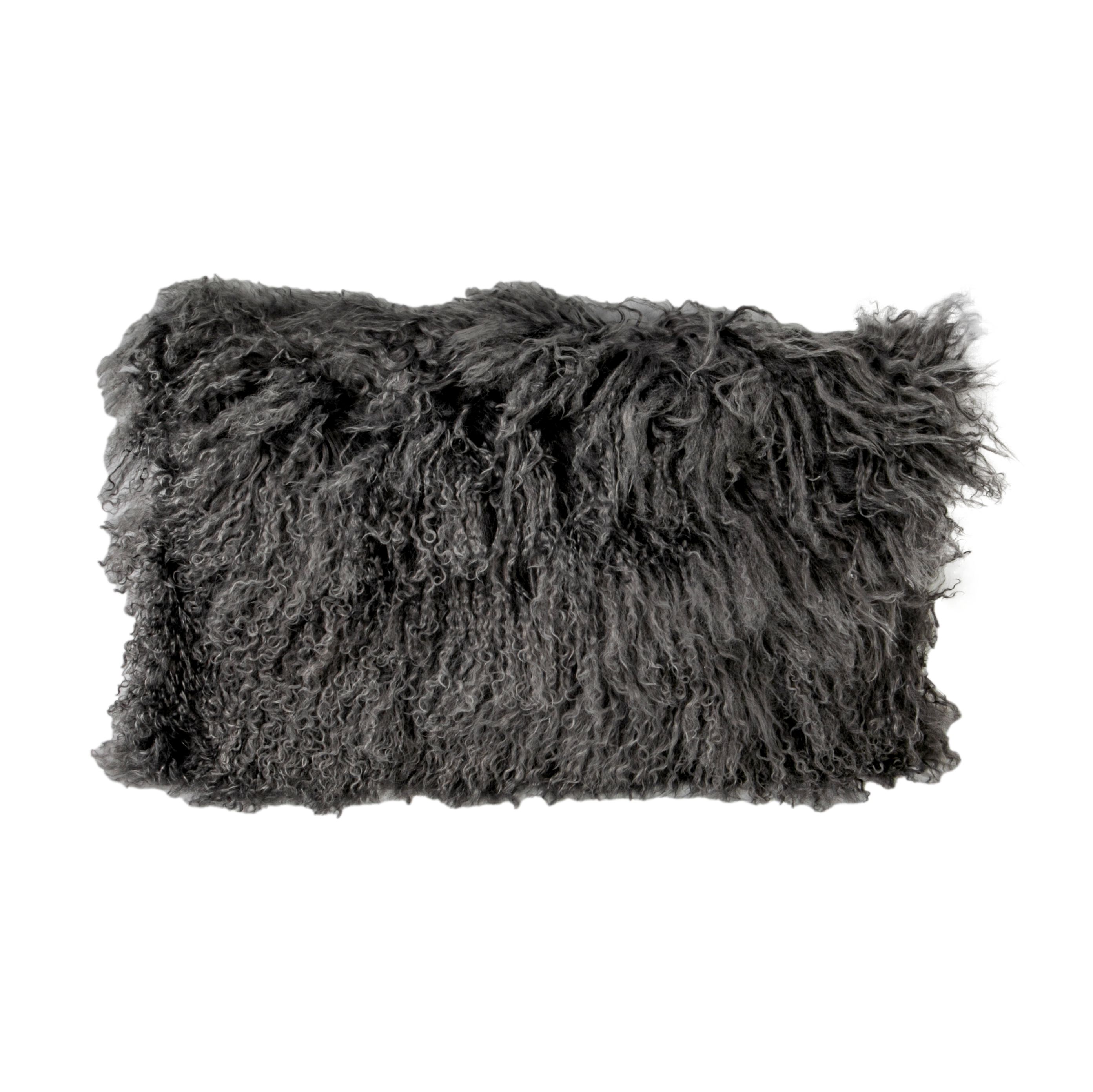 Grey Curly Sheepskin Cushion 30x50cm