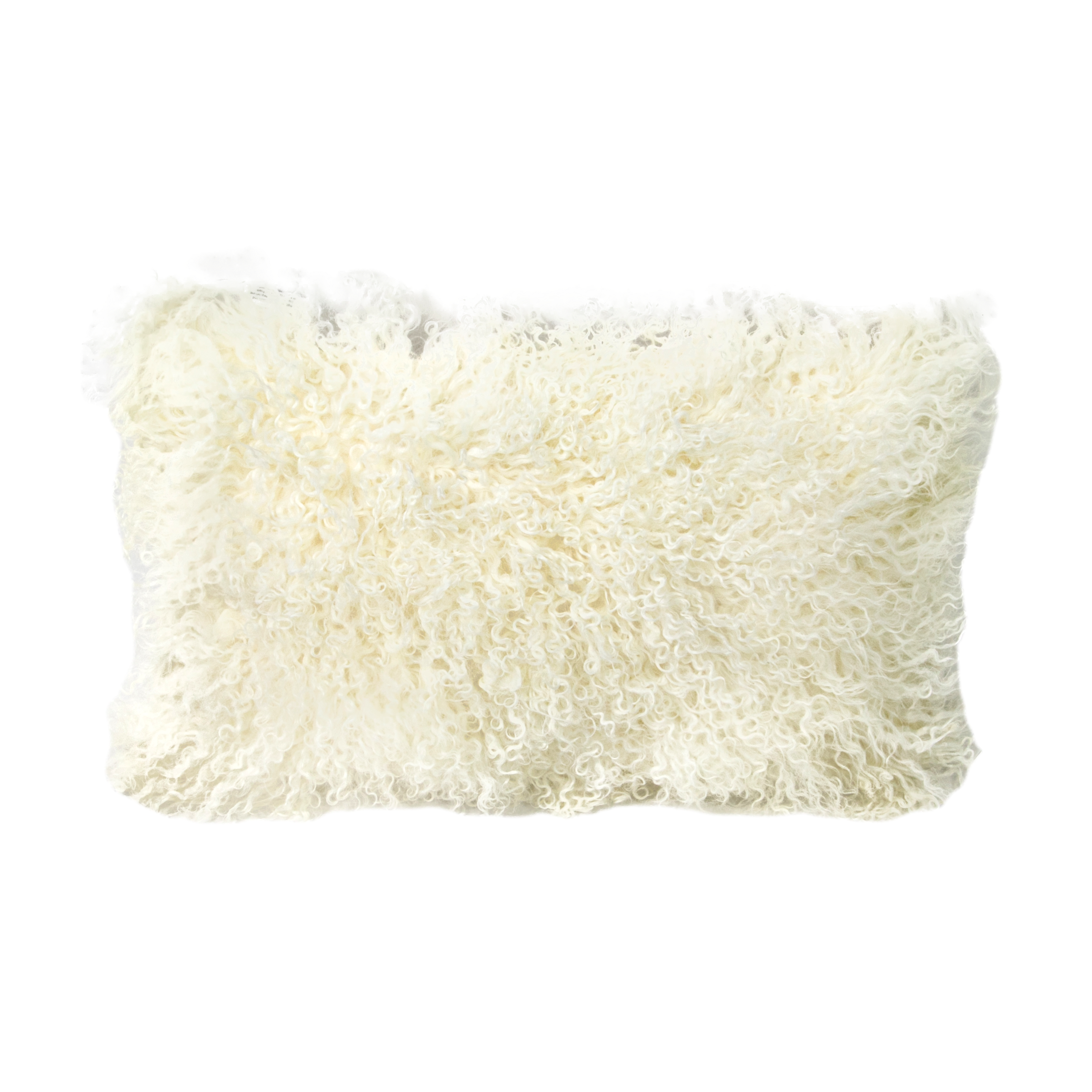 Natural White Curly Sheepskin Cushion 30x50cm