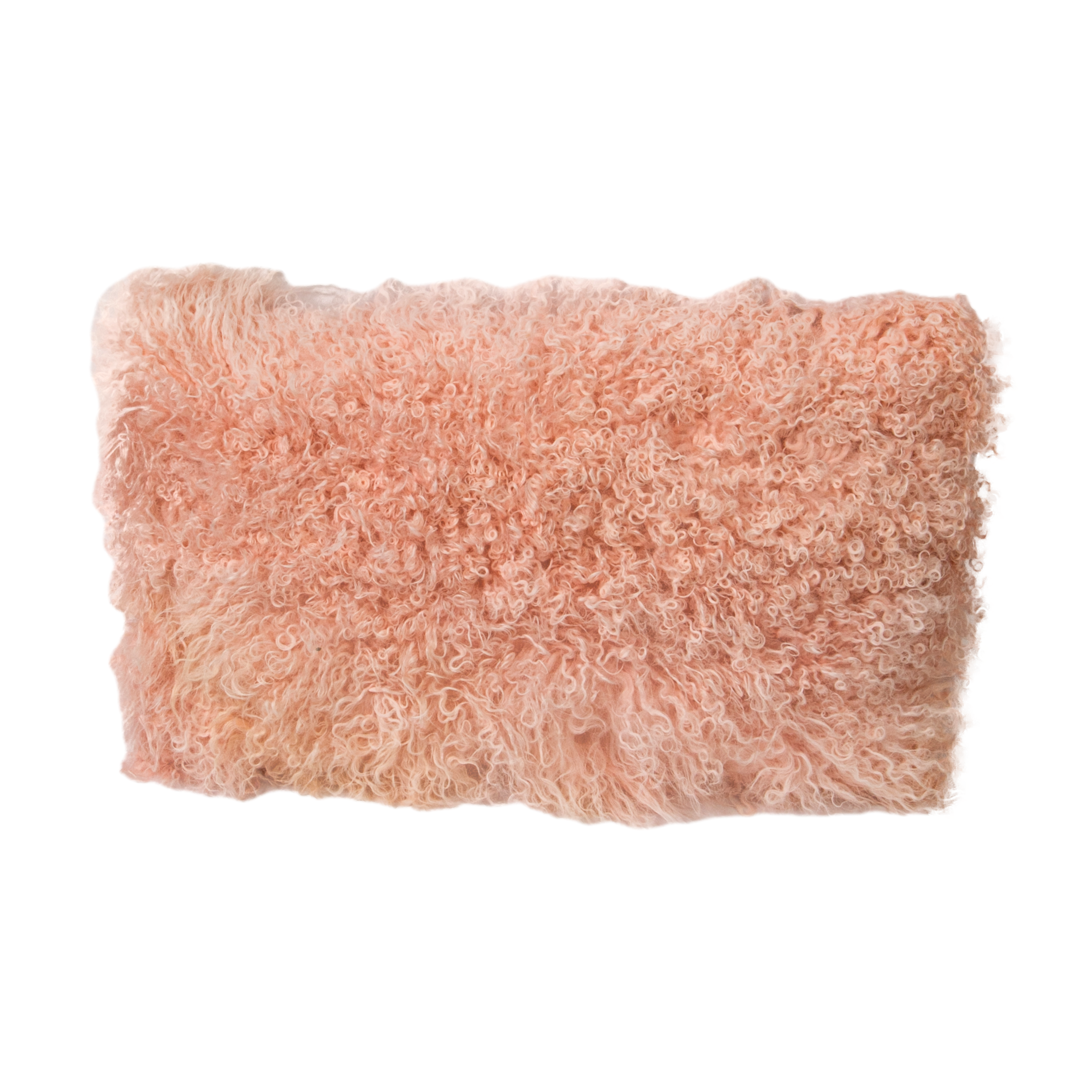 Pink Curly Sheepskin Cushion 30x50cm