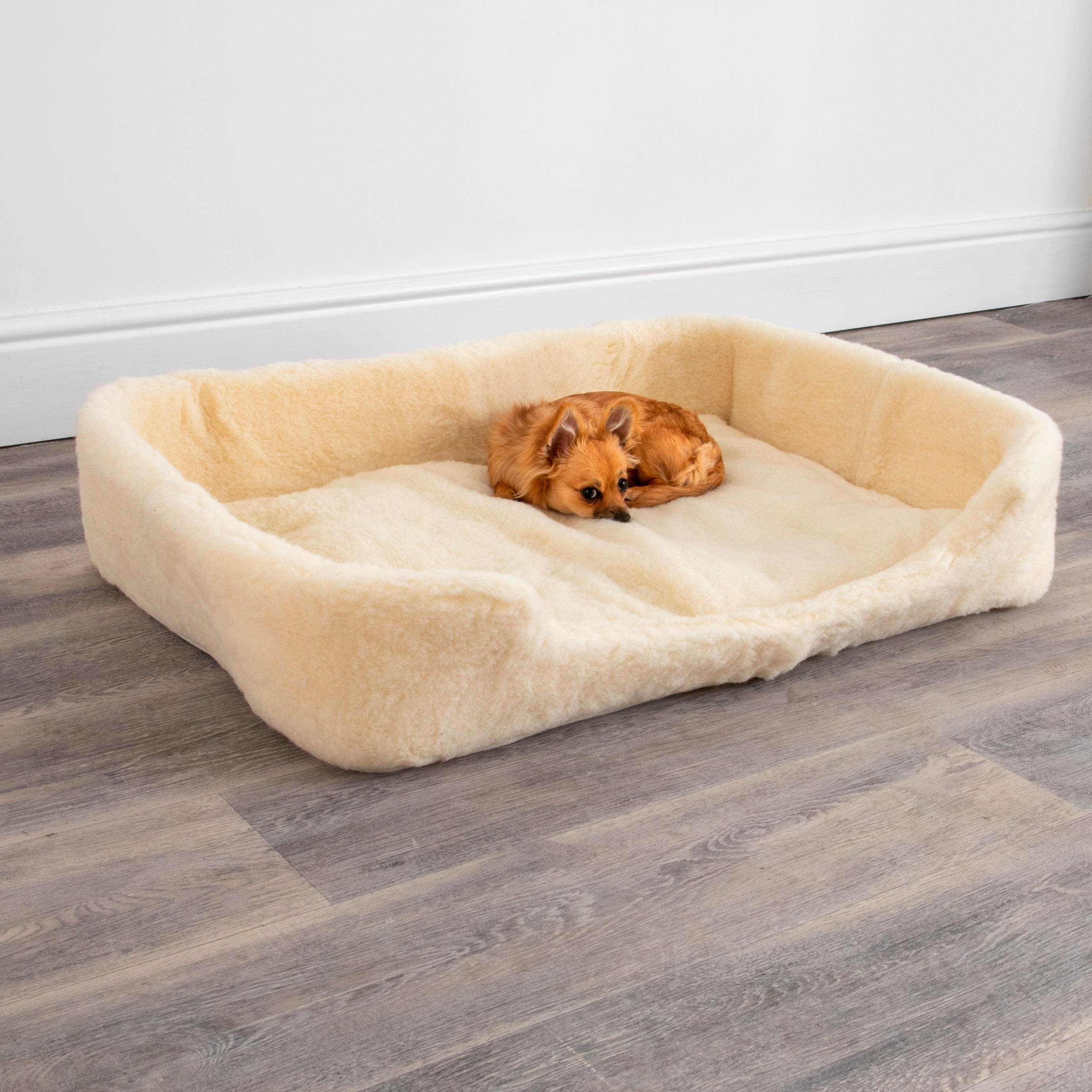 Merino Wool Pet Bed - Natural/White (M/L)