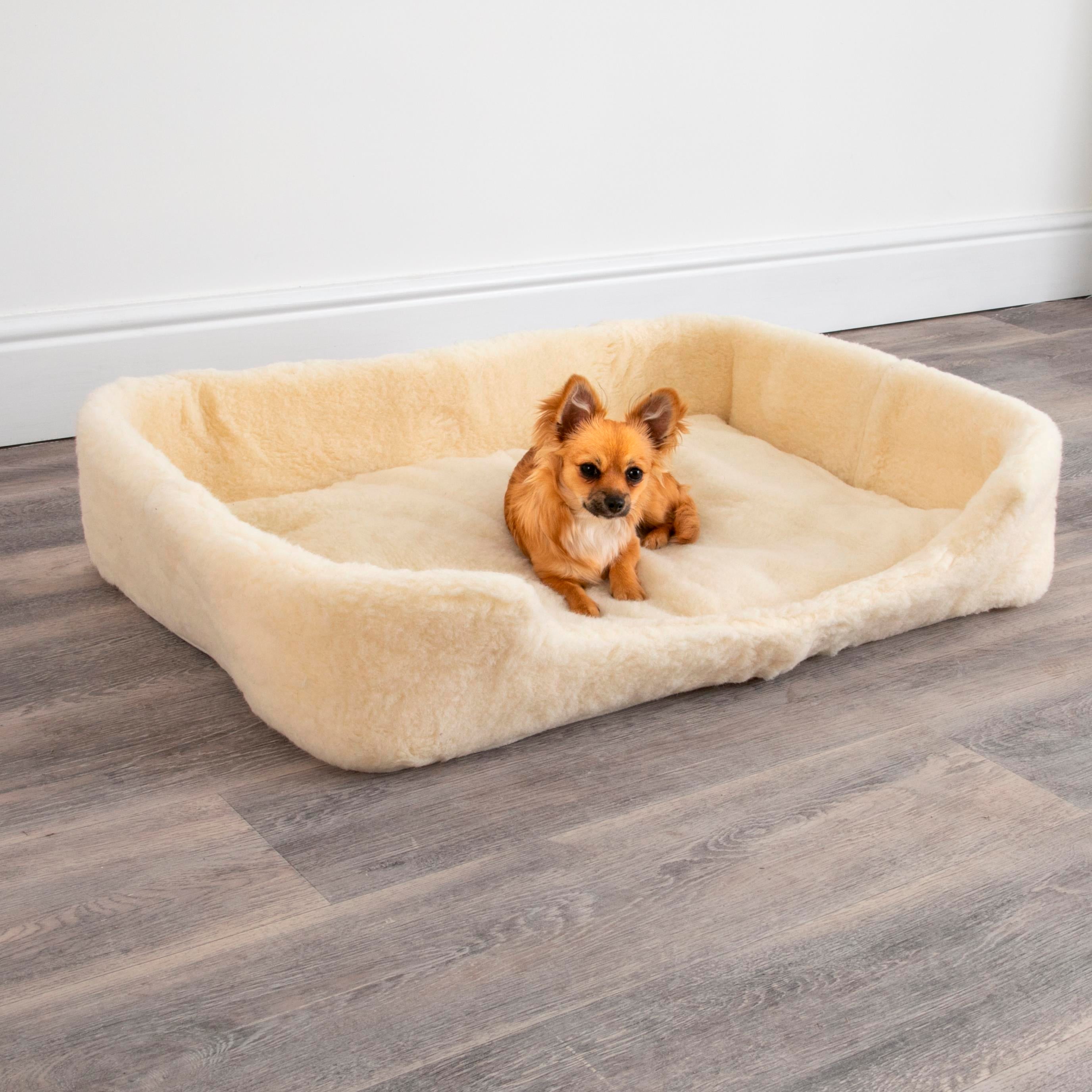 Merino Wool Pet Bed - Natural/White (M/L)