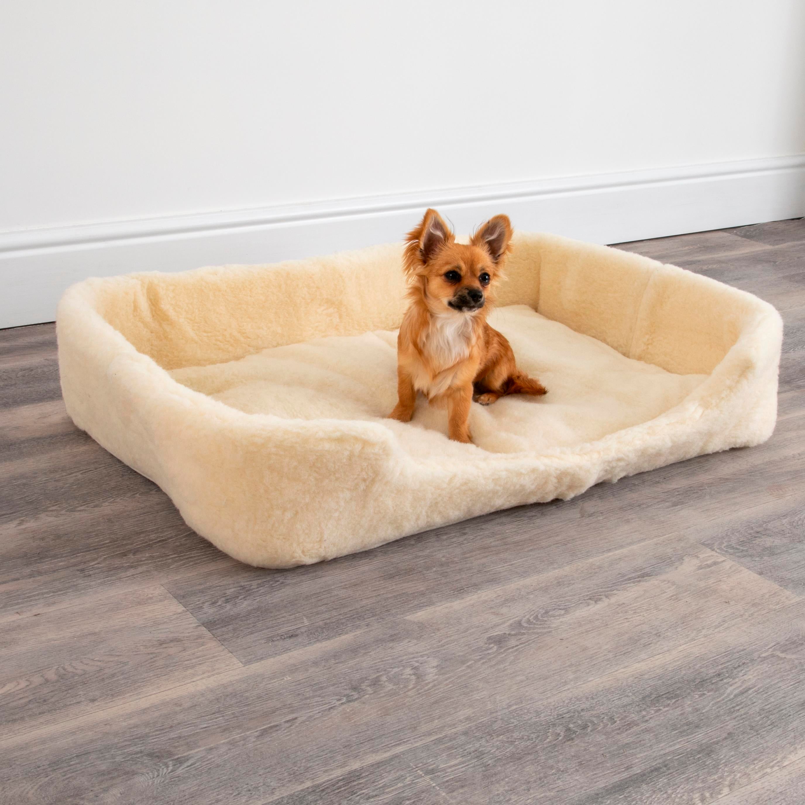 Merino Wool Pet Bed - Natural/White (M/L)