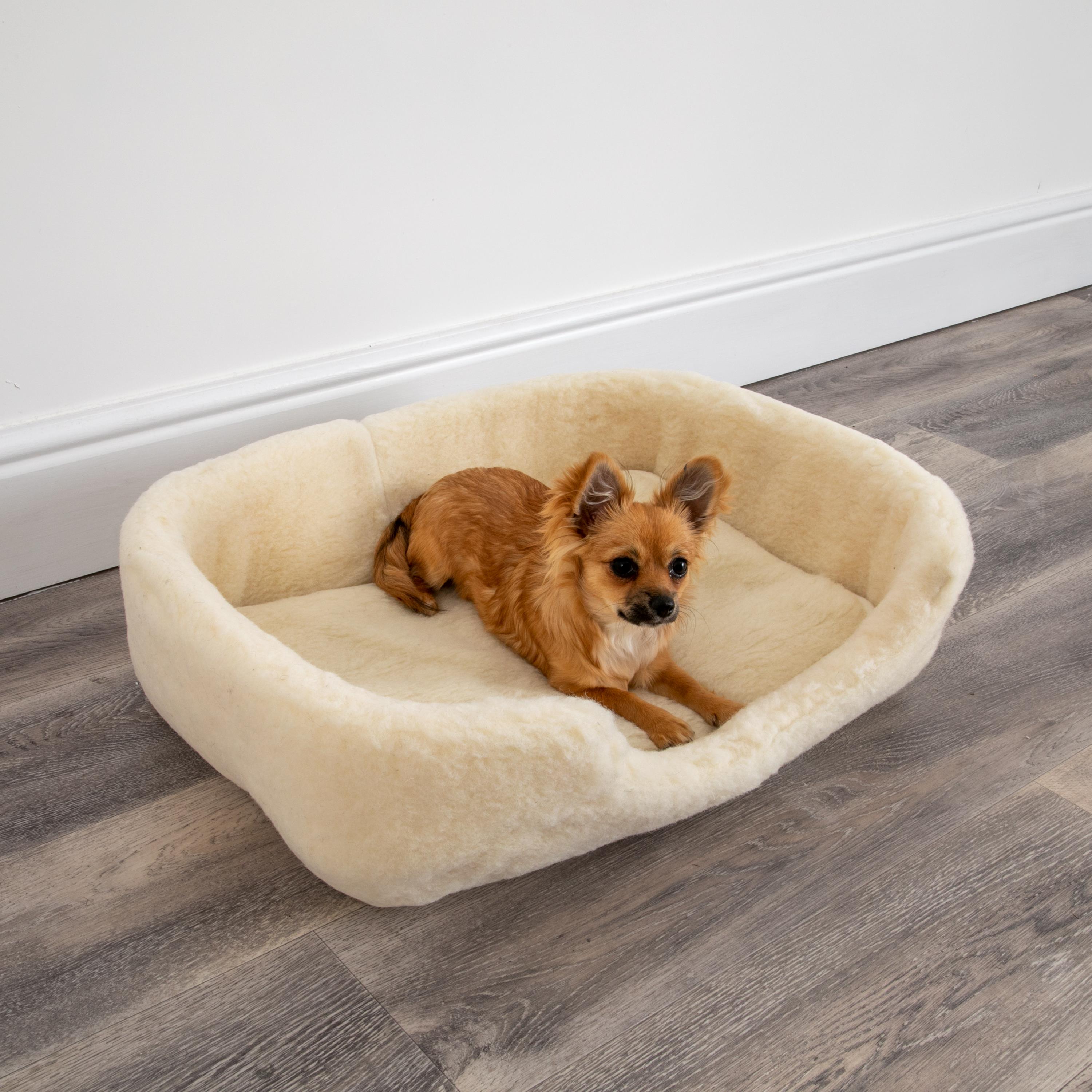 Merino Wool Pet Bed - Natural/White (S/M)