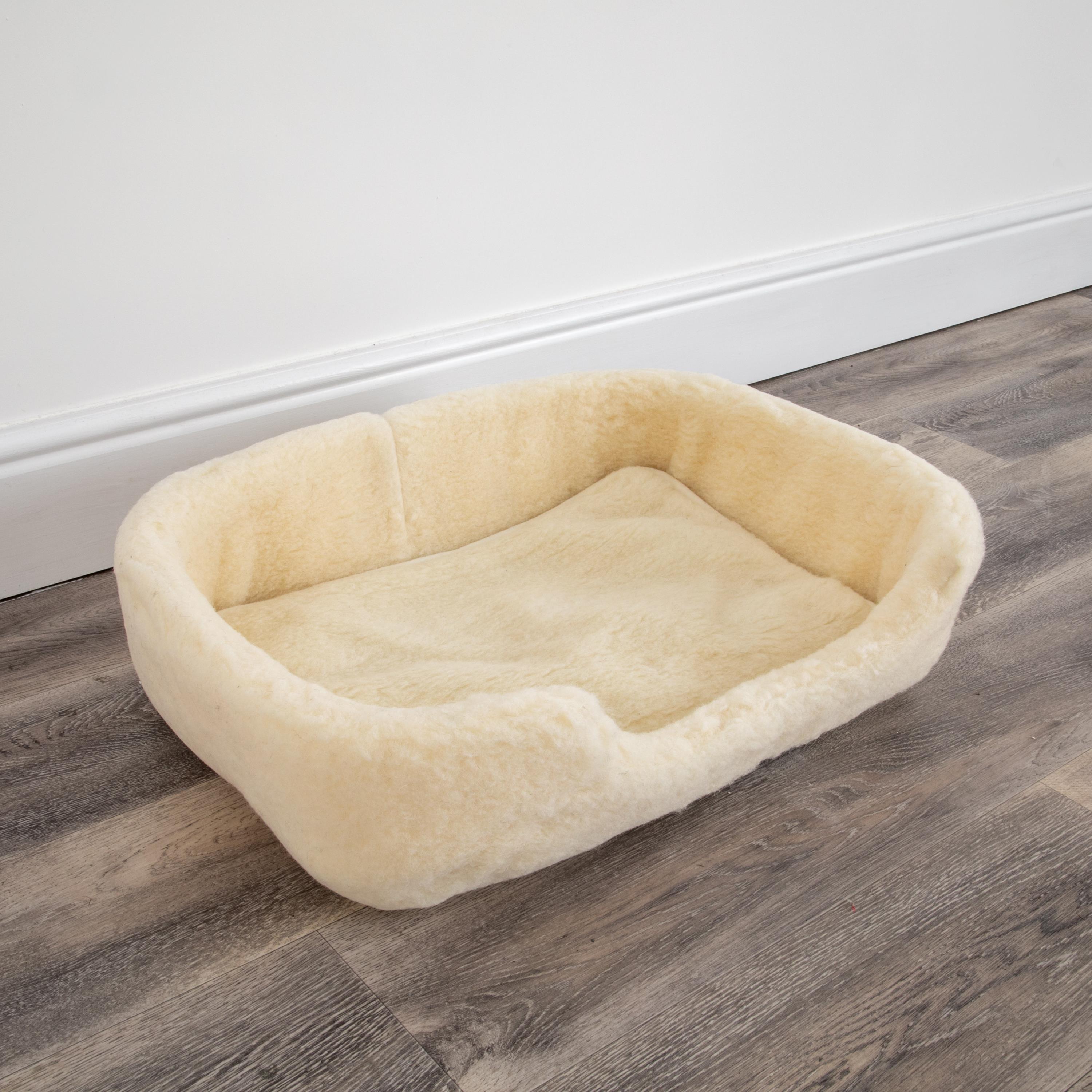 Merino Wool Pet Bed - Natural/White (S/M)