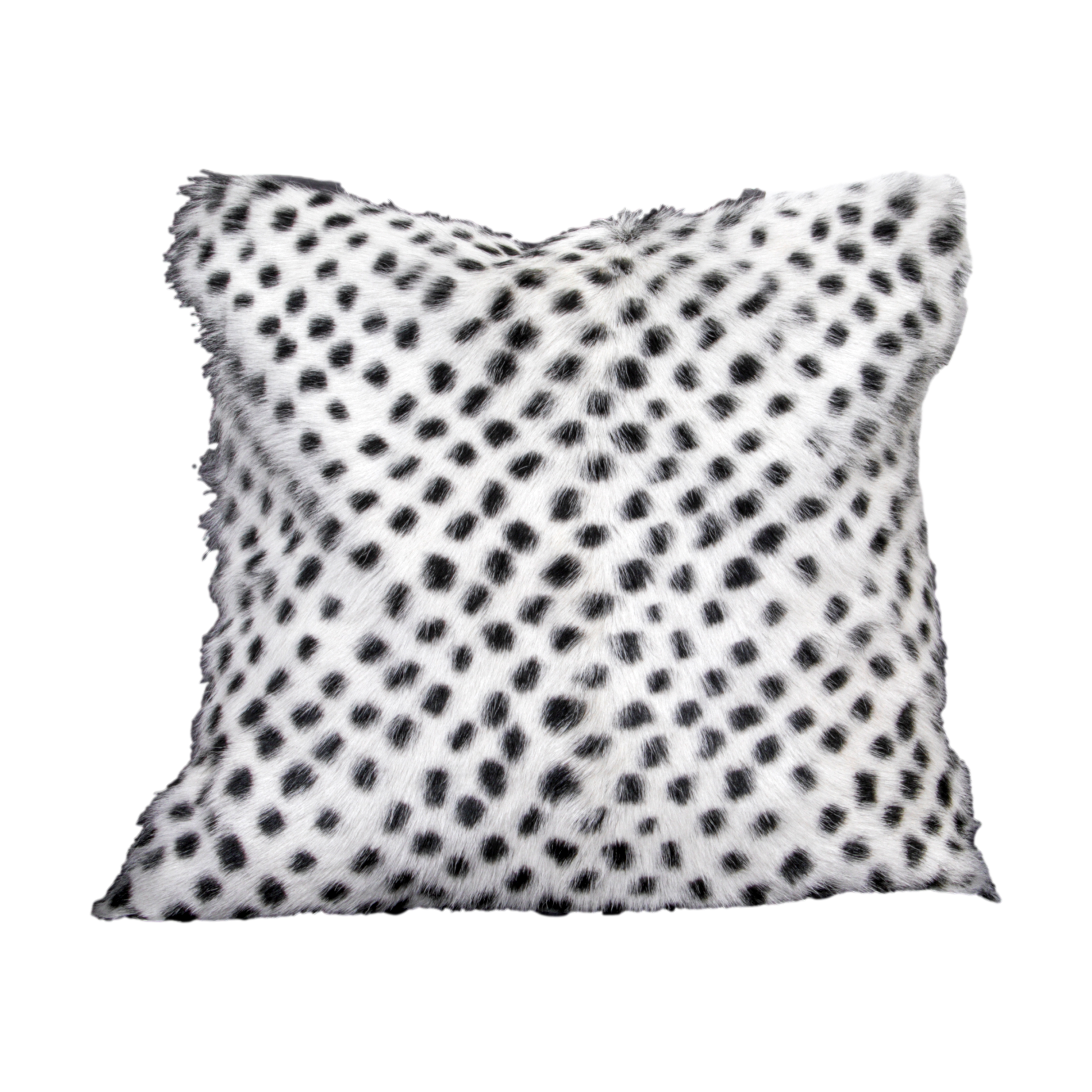 Black Dot Goatskin Print Square Cushion