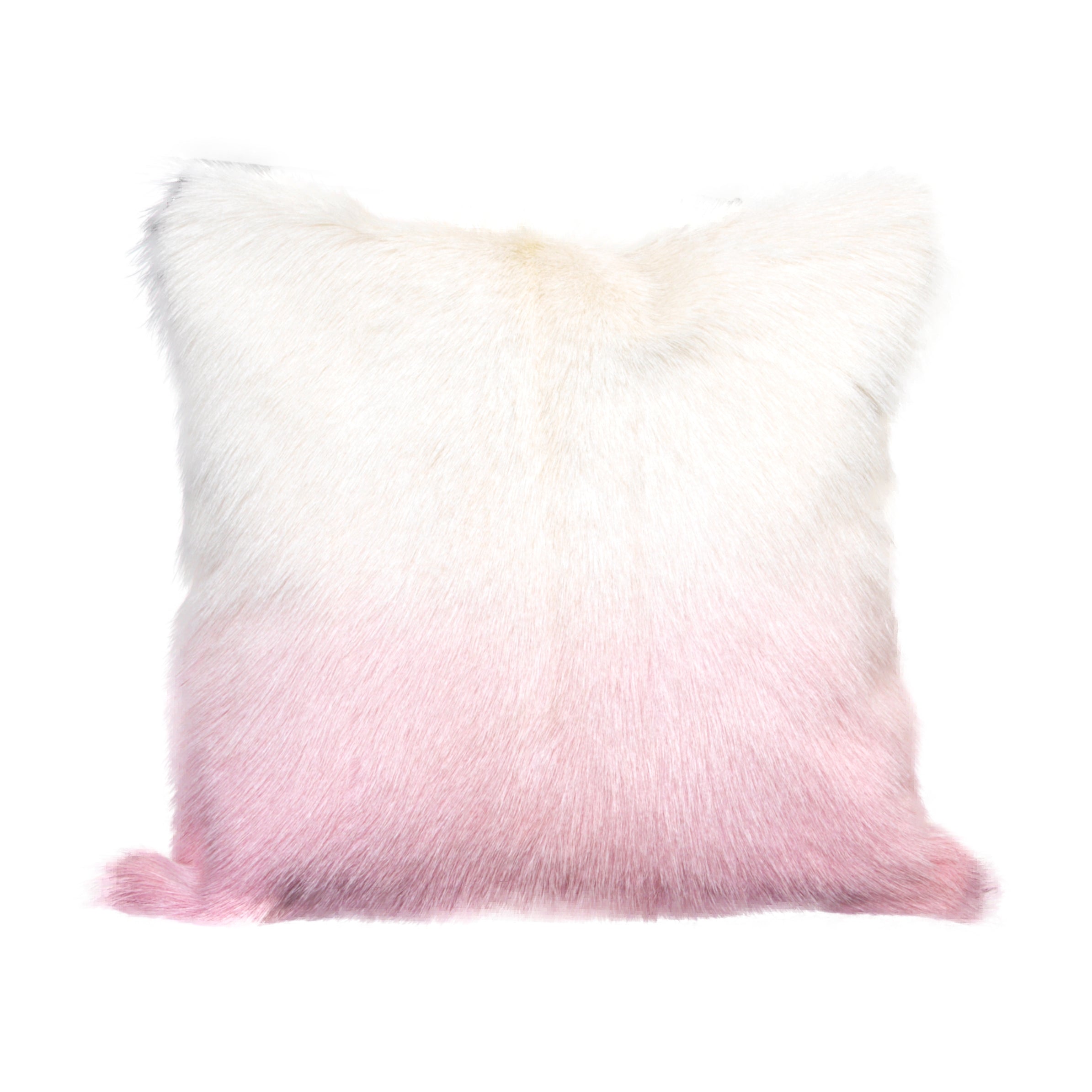 Ivory/Pink Goatskin Ombré Cushion