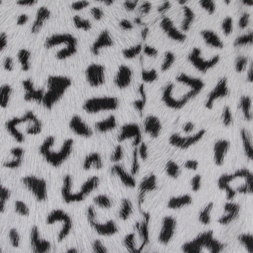 Grey Leopard Goatskin Print Boudoir Cushion - 30x50cm