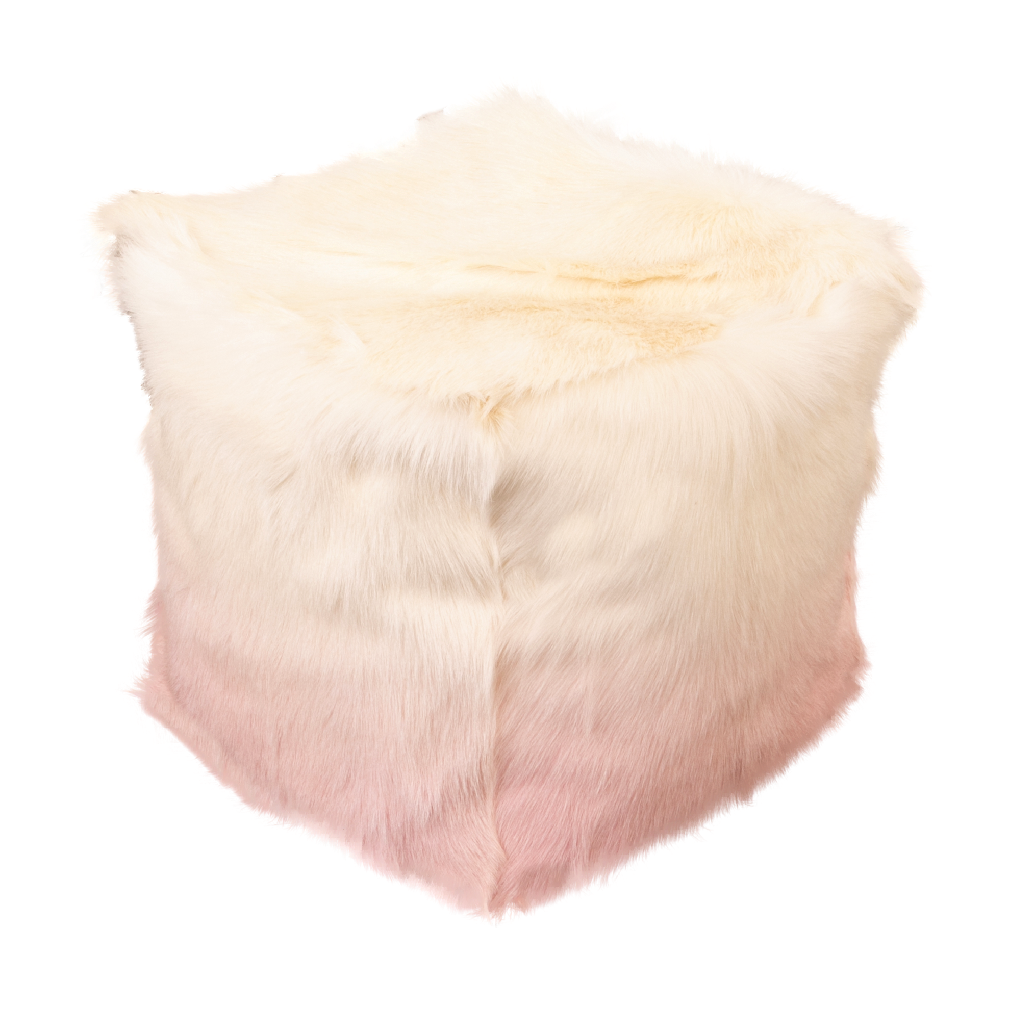 Ivory/Pink Goatskin Ombré Pouf