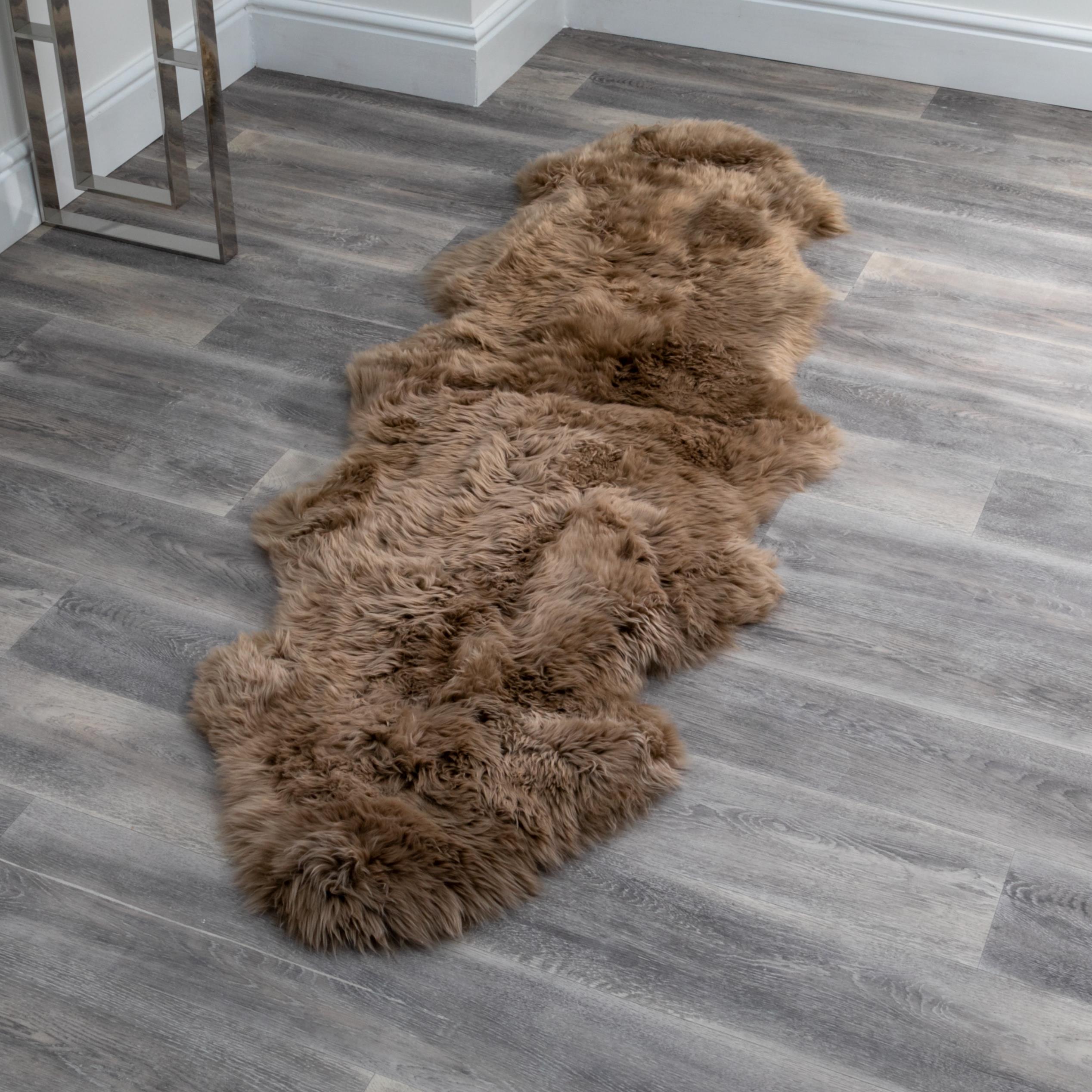 Double Light Brown Sheepskin Rug