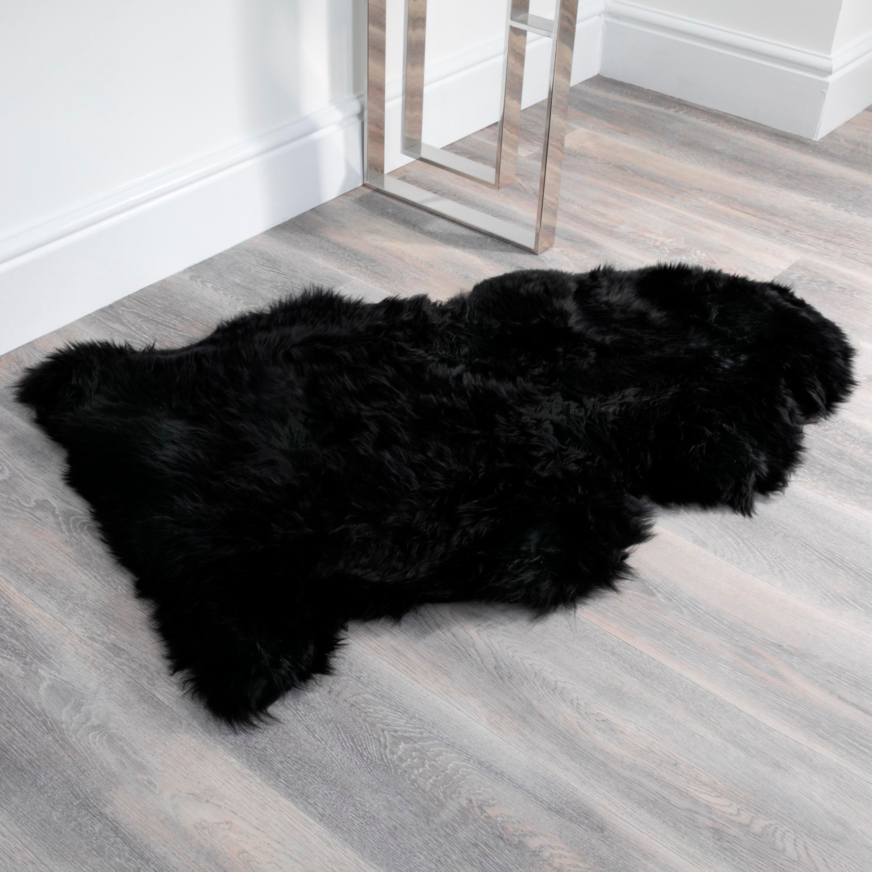 Premium Black Sheepskin Rug