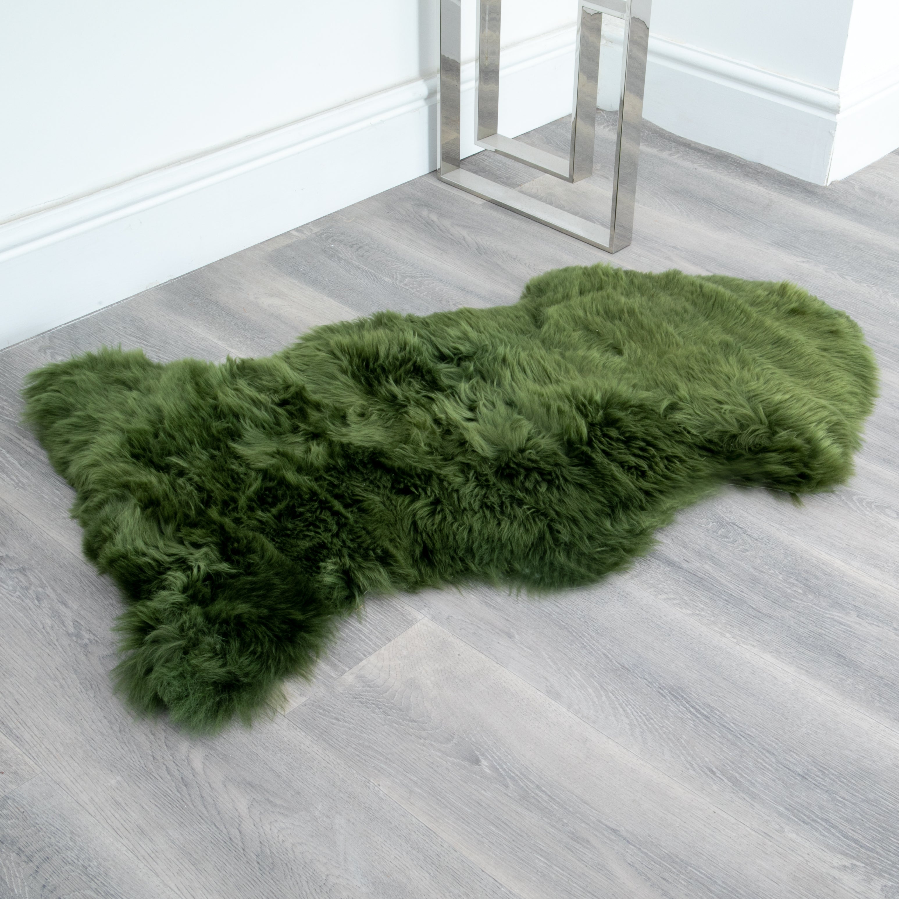 Premium Olive Green Sheepskin Rug