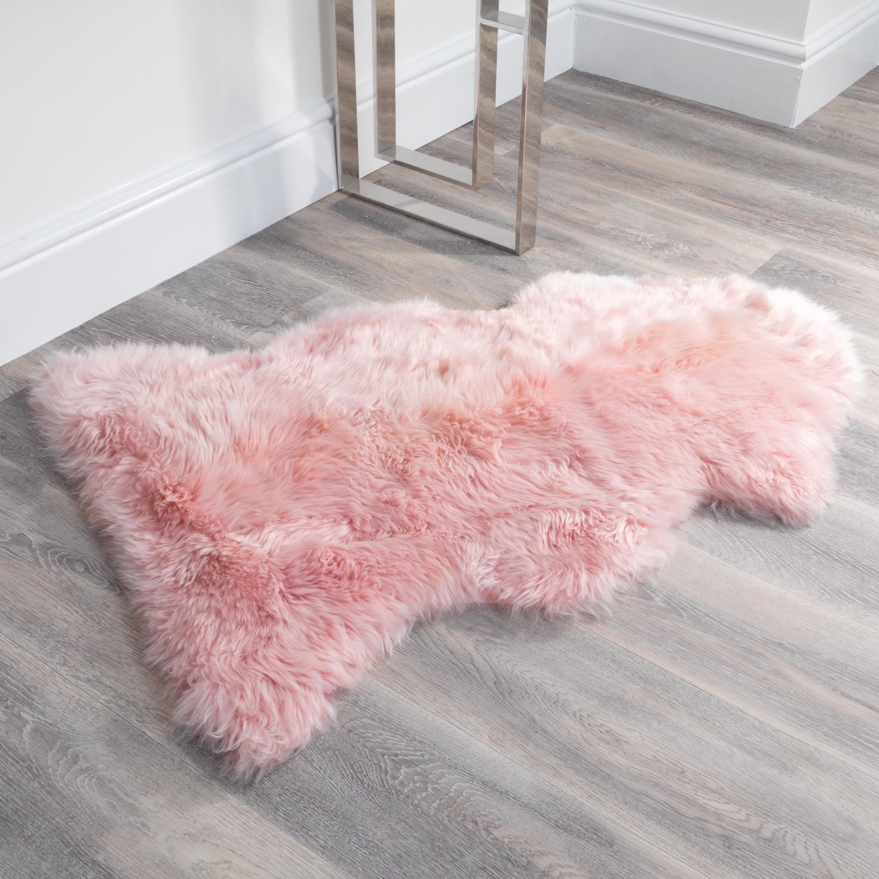 Premium Blush Pink Sheepskin Rug