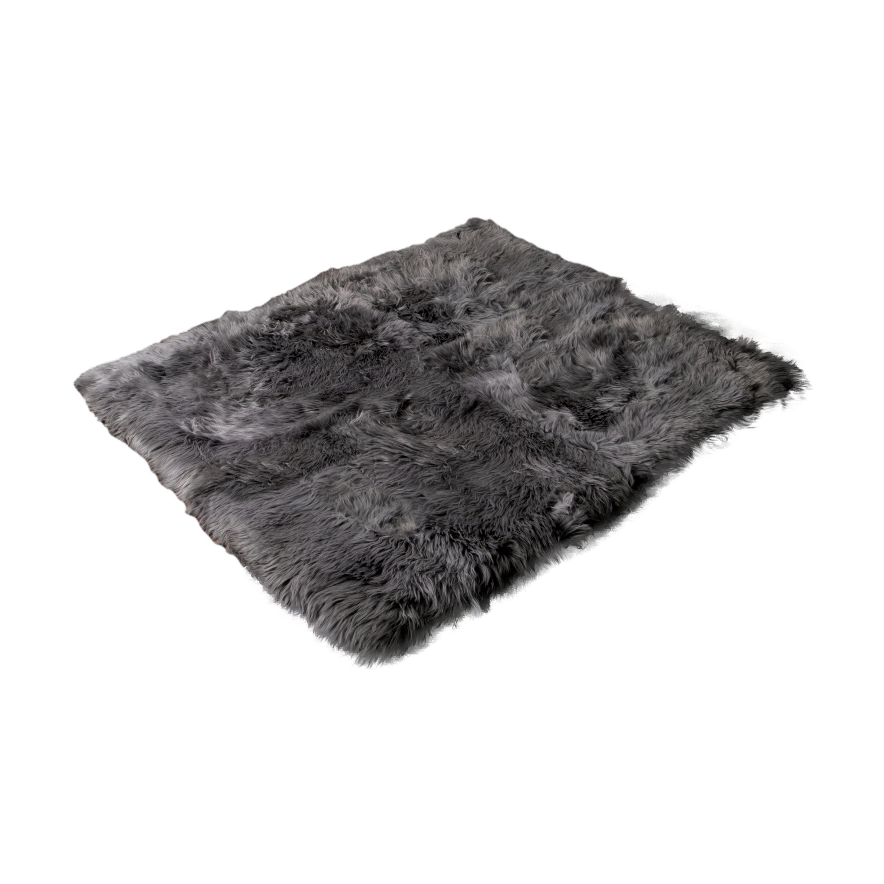 Grey Rectangle Sheepskin Rug - 130 x 150cm