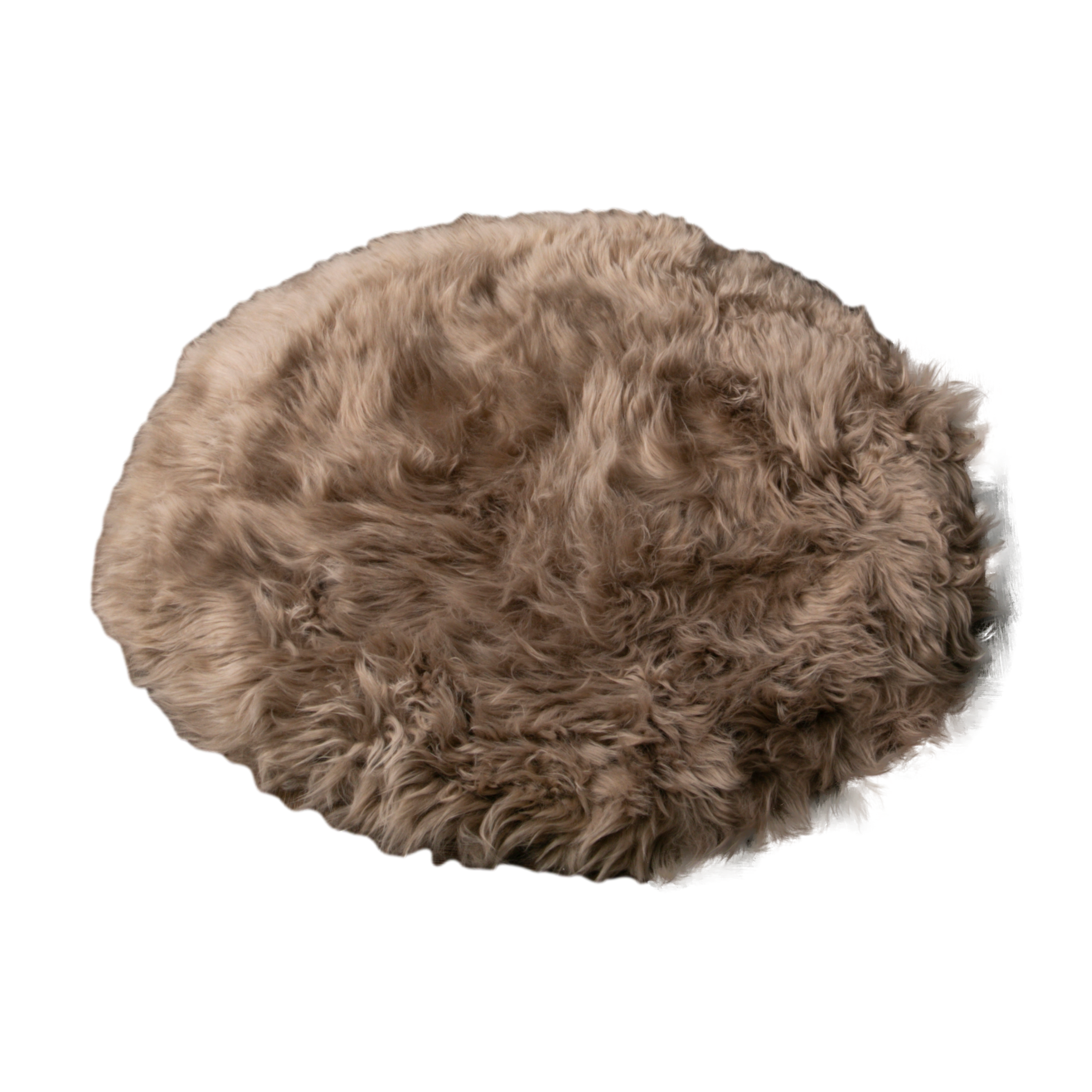 Light Brown Round Sheepskin Rug - 70cm