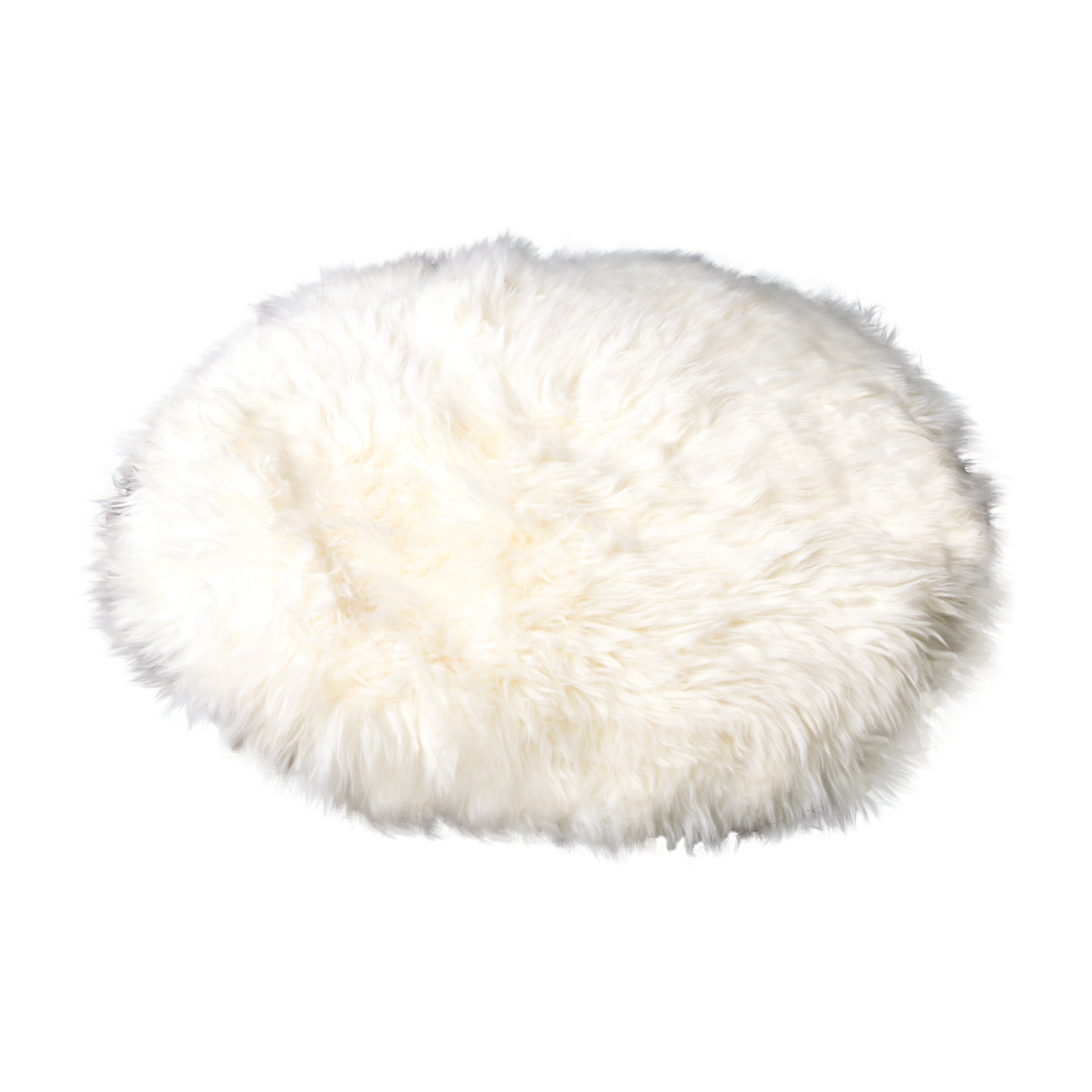 Natural White Round Sheepskin Rug - 70cm