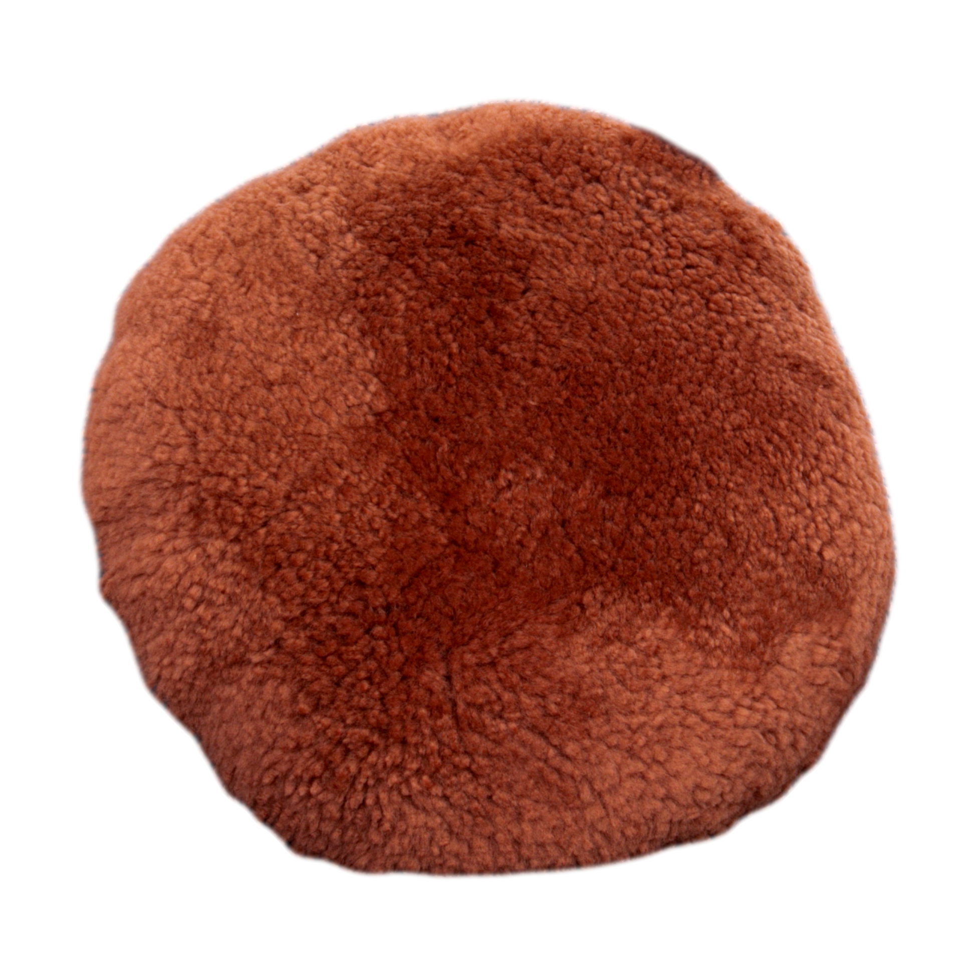 Coral Round Short Pile Sheepskin Cushion