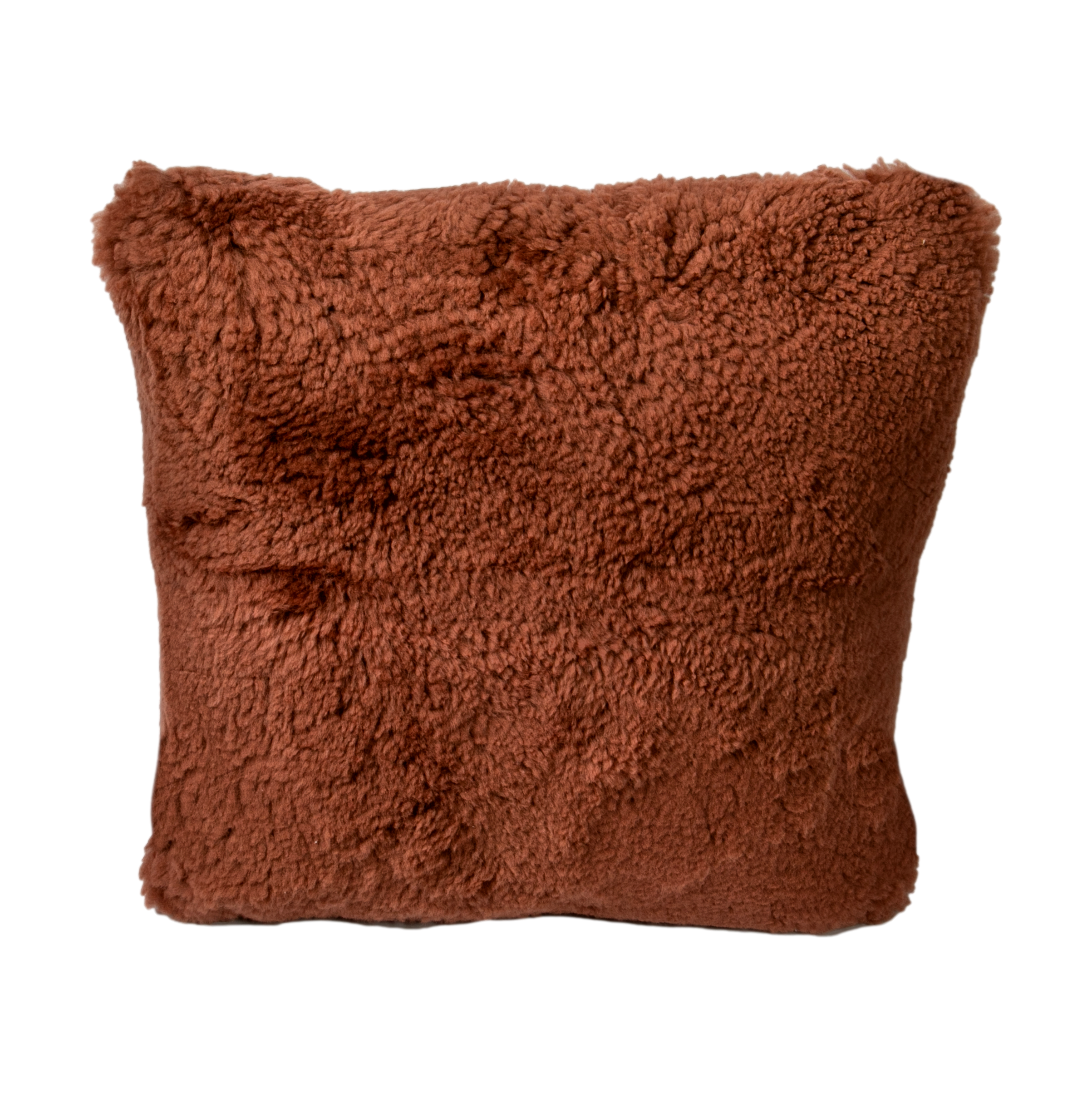 Coral Short Pile Sheepskin Square Cushion - 45x45cm