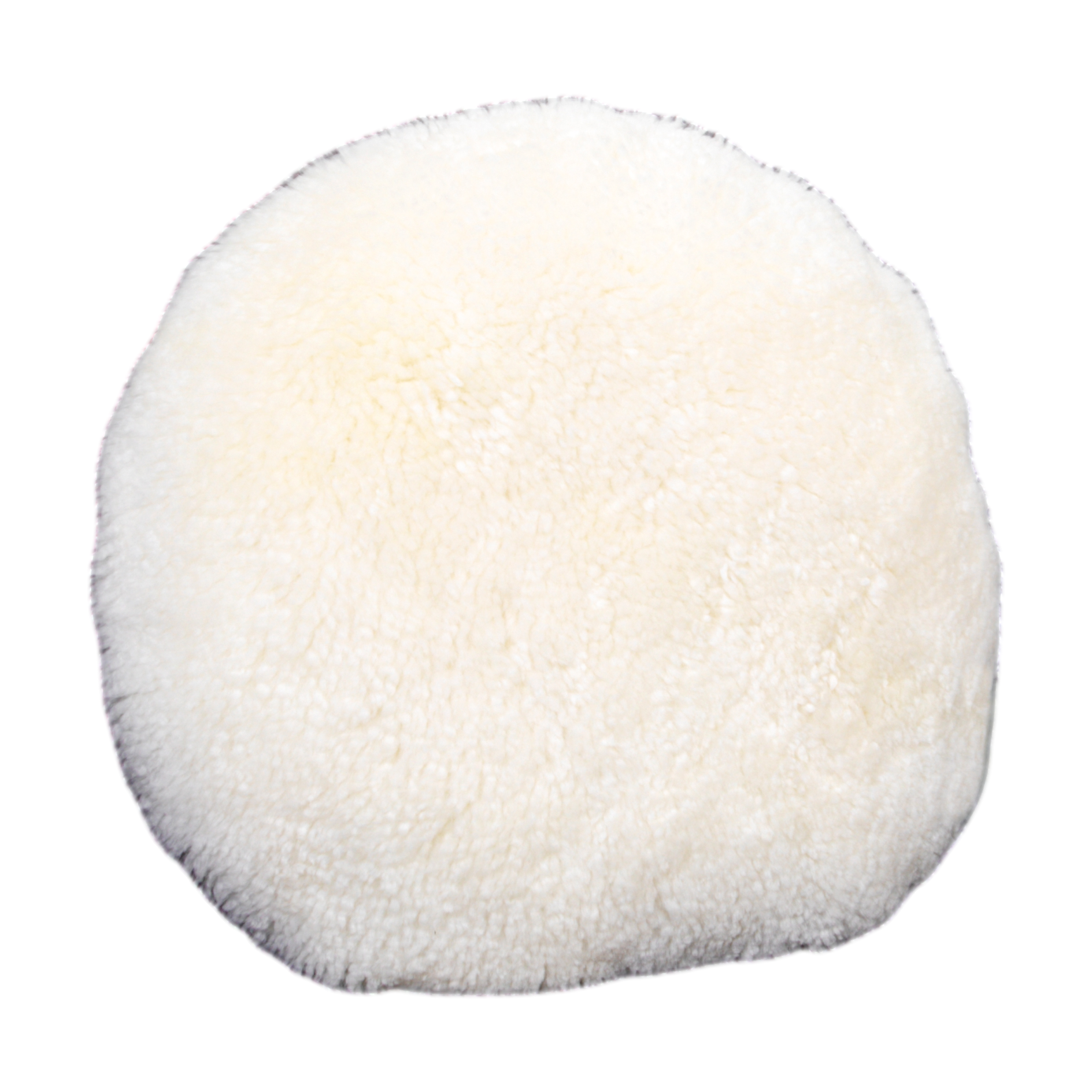 Ivory Round Short Pile Sheepskin Cushion