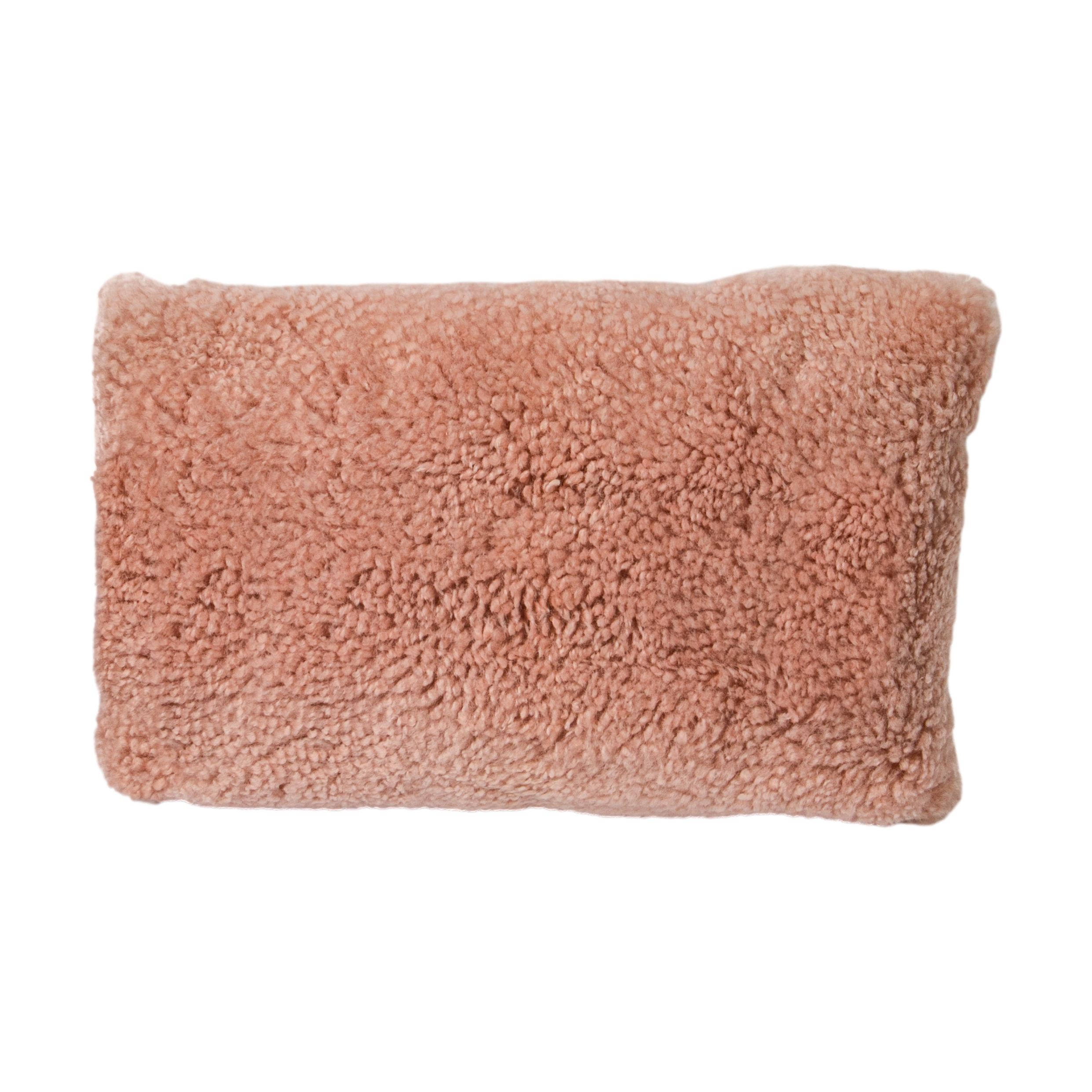 Pink Short Pile Sheepskin Cushion